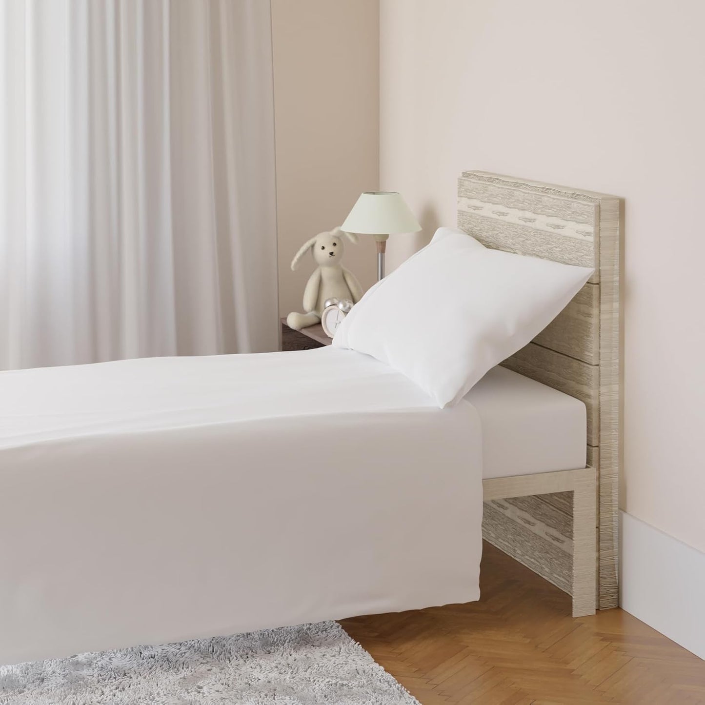 Amazon Basics 4 Piece Bed Sheet Set, 100% Cotton Jersey, Includes Super Soft, Flat and Fitted Sheets, Pillowcase, Full, Light Gray, Solid