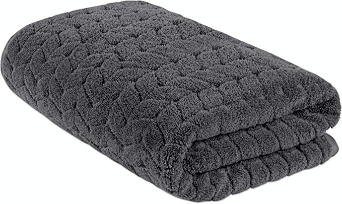 BAGNO MILANO 100% Turkish Cotton Jacquard Luxury Towel Set – Quick Dry Non-GMO Ultra-Soft, Plush and Absorbent Luxury Durable Turkish Towels Set (Grey, 6 pcs Towel Set)