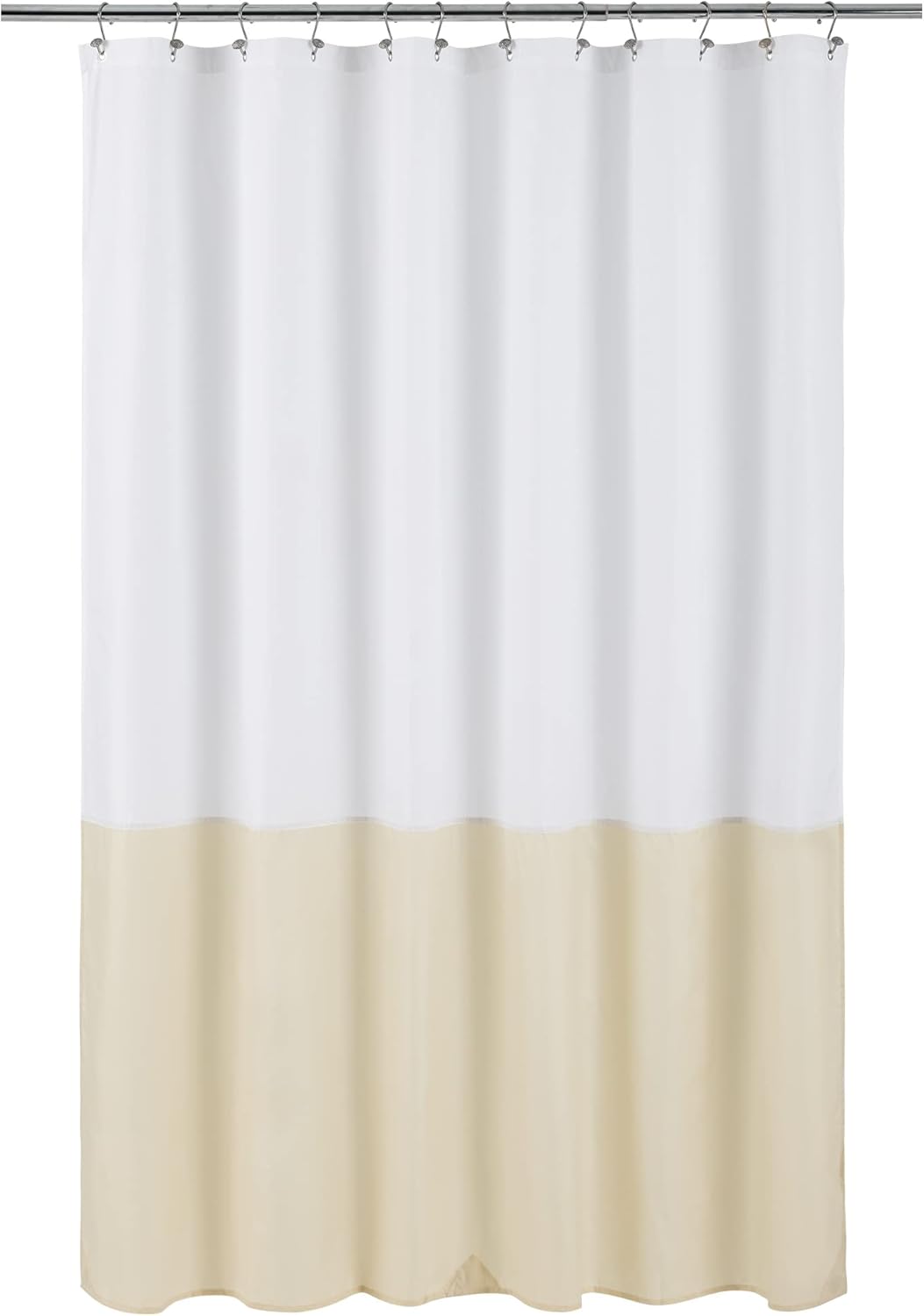 ALYVIA SPRING Waterproof Fabric Shower Curtain Liner with 3 Magnets - Soft Hotel Quality Cloth Shower Liner, Light-Weight & Machine Washable - Standard Size 72x72, White