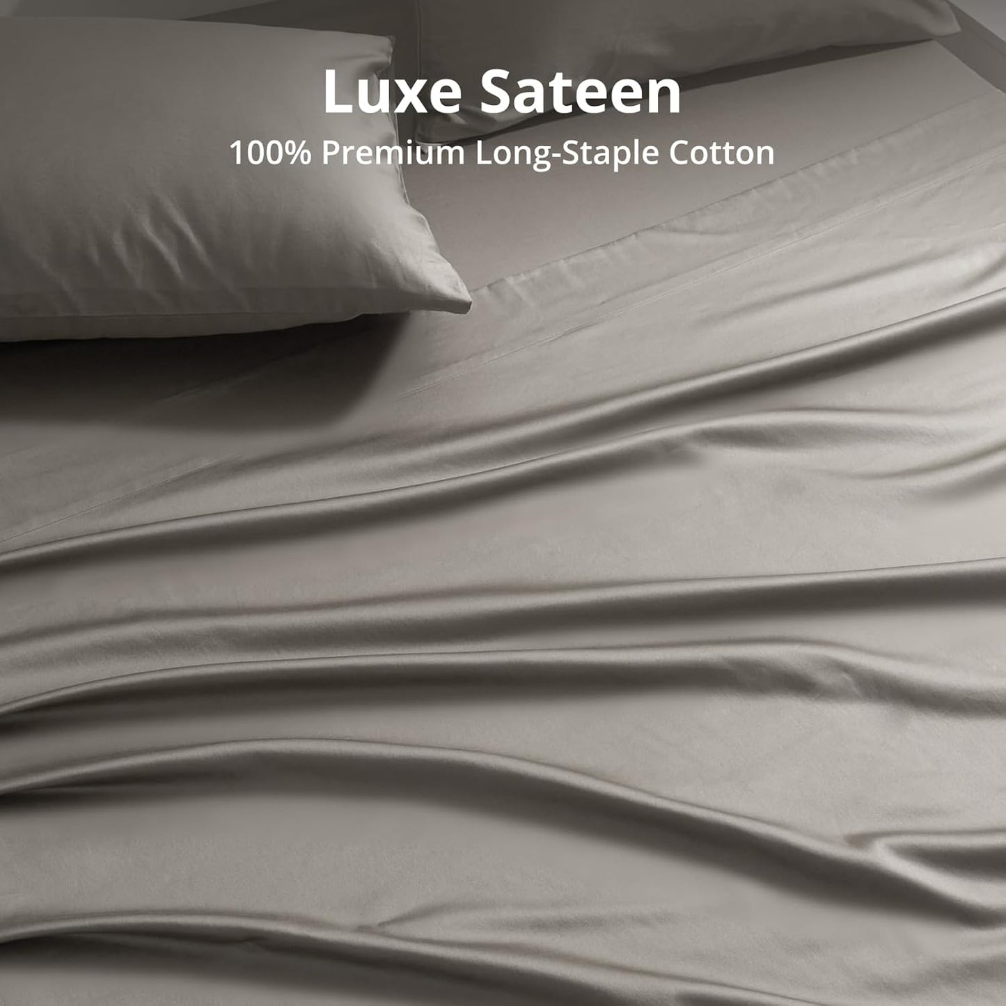 Queen Bed Sheets Set, 4PCS 100% Egyptian Long-Staple Cotton Bedding Sheets with Dual-Lock System, Luxury Soft and Comfort, 1000 Thread Count, Deep Pocket Fits 8" to 17" Mattress