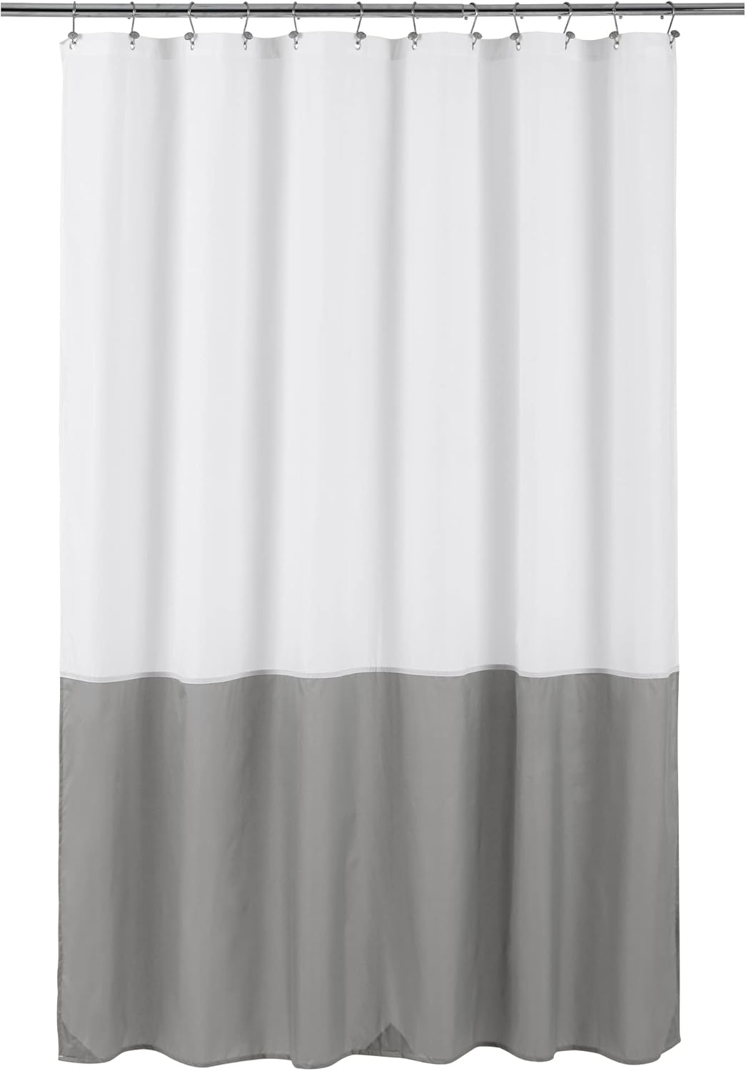 ALYVIA SPRING Waterproof Fabric Shower Curtain Liner with 3 Magnets - Soft Hotel Quality Cloth Shower Liner, Light-Weight & Machine Washable - Standard Size 72x72, White