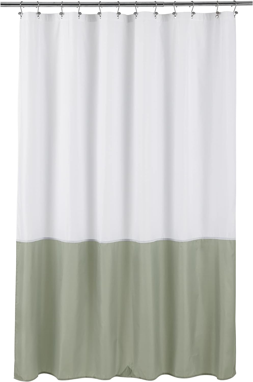 ALYVIA SPRING Waterproof Fabric Shower Curtain Liner with 3 Magnets - Soft Hotel Quality Cloth Shower Liner, Light-Weight & Machine Washable - Standard Size 72x72, White