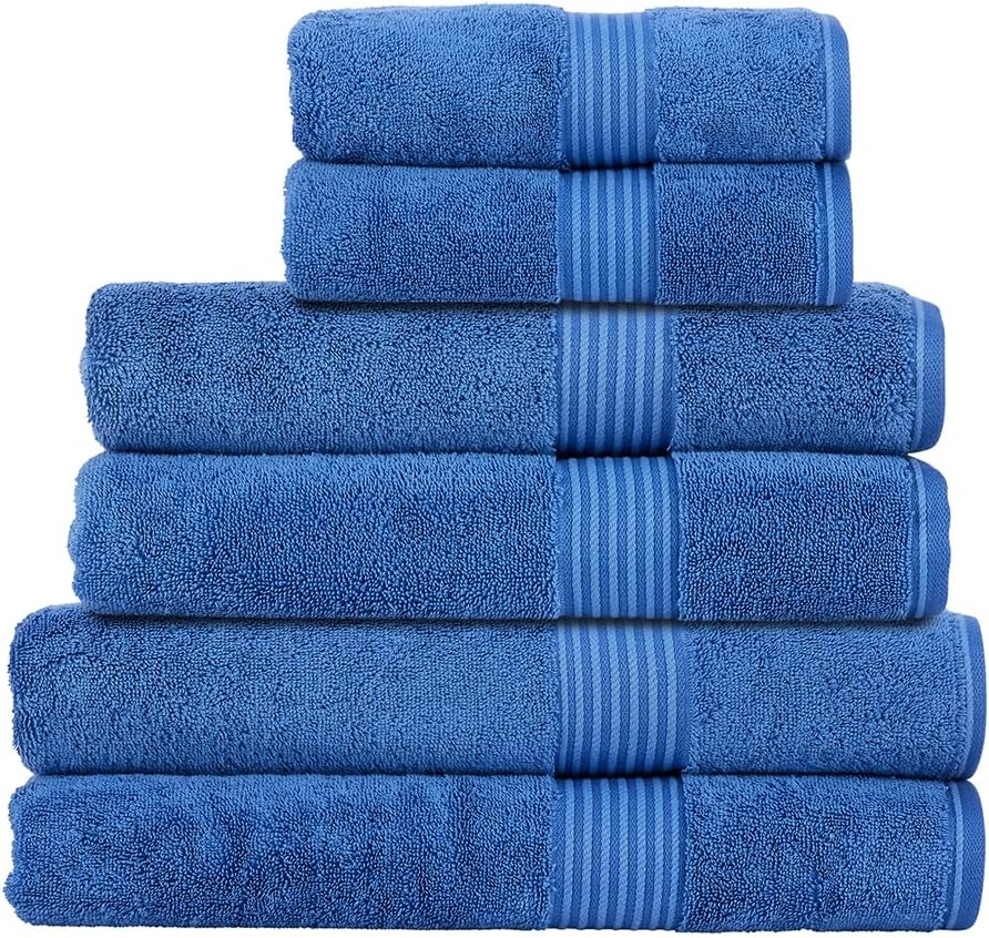 Christy Supreme Hygro 6 Piece Towel Set | Spruce Green | 100% Luxury Supima Cotton | Ultra Soft | Super Absorbent | 650GSM | 2 Bath Towels 2 Hand Towels 2 Face Cloths