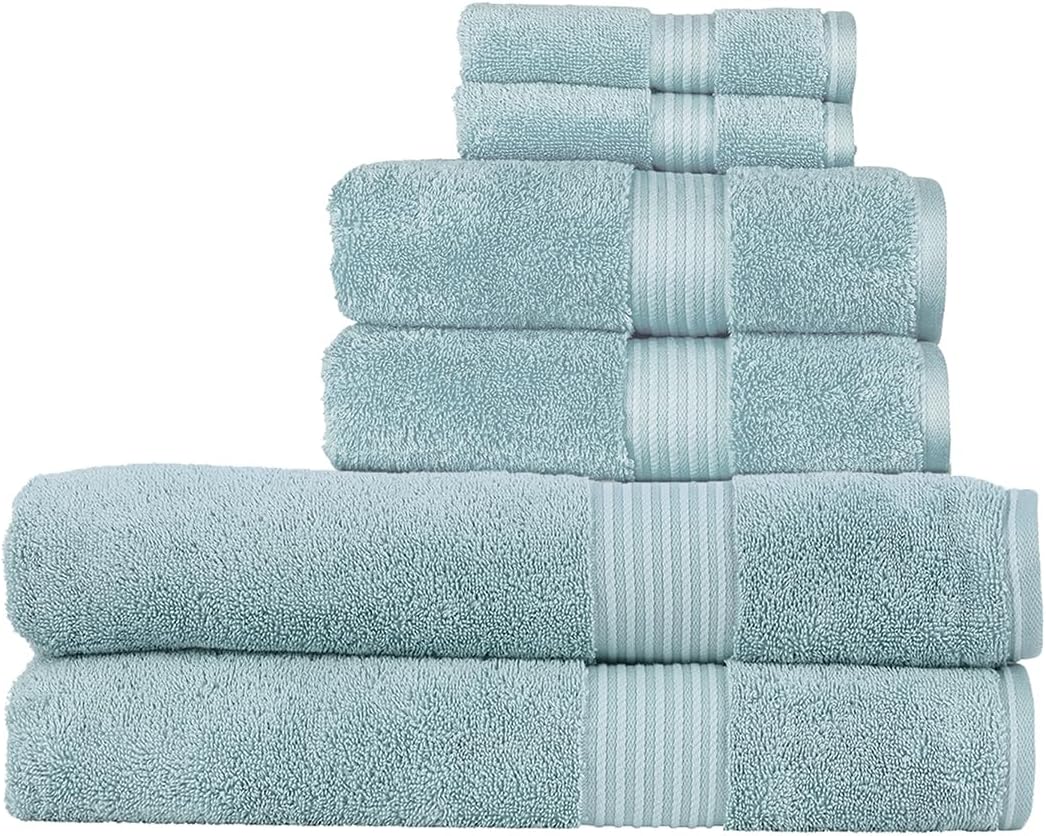 Christy Supreme Hygro 6 Piece Towel Set | Spruce Green | 100% Luxury Supima Cotton | Ultra Soft | Super Absorbent | 650GSM | 2 Bath Towels 2 Hand Towels 2 Face Cloths