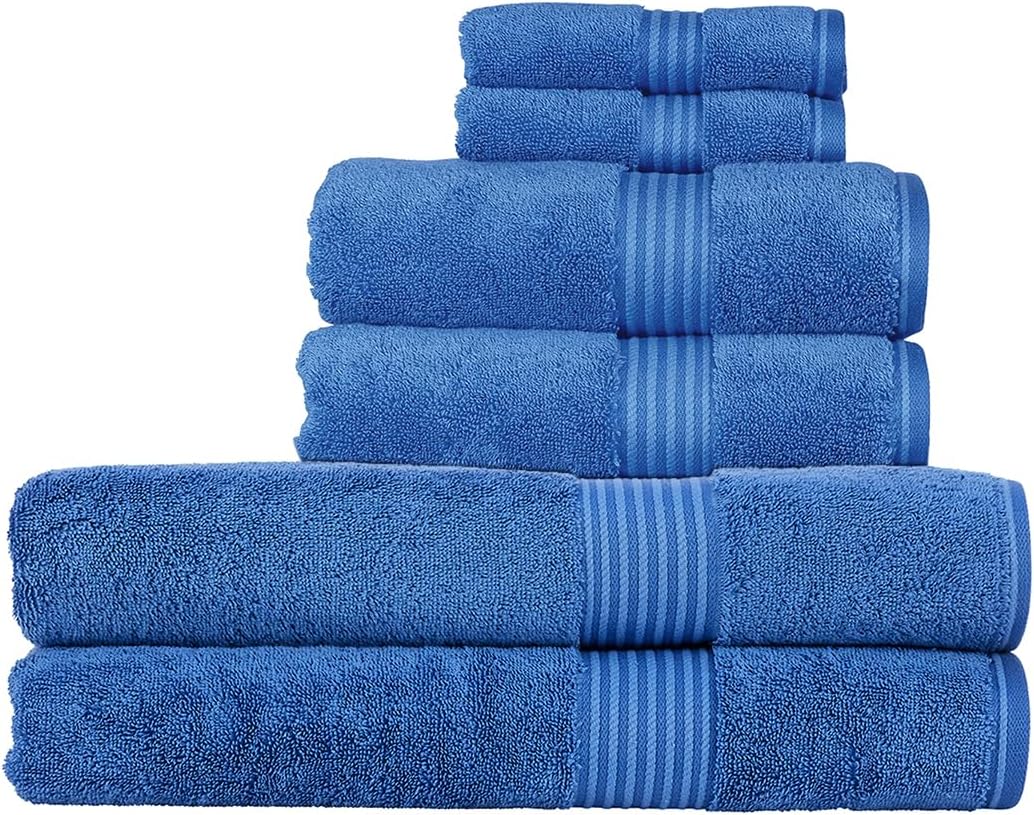 Christy Supreme Hygro 6 Piece Towel Set | Spruce Green | 100% Luxury Supima Cotton | Ultra Soft | Super Absorbent | 650GSM | 2 Bath Towels 2 Hand Towels 2 Face Cloths