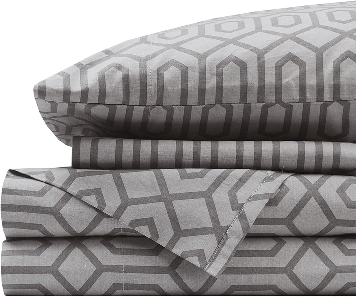 Comfort Spaces 100% Cotton Sheets King, Breathable, Naturally Cool Cotton Sheets, Soft Cotton Bed Sheets with 14" Elastic Pocket Fits up to 16" Mattress, All Seasons Sheet Set, Paisley Multi 4 Piece