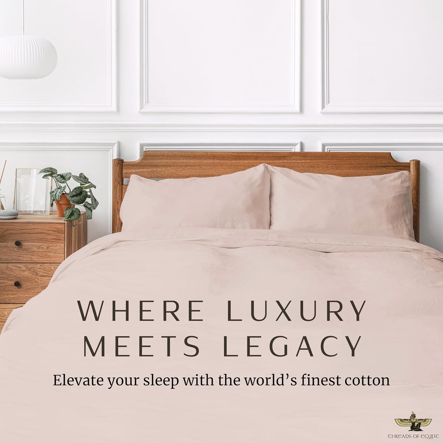 100% Egyptian Cotton Sheets King Size | 1200 Thread Count | CEA Gold Seal Certified | Heavyweight & Ultra Smooth Finish | Cooling for Hot Sleepers | 18" Deep Pocket [Dune]