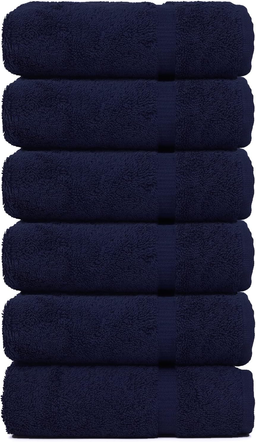 Luxury Hotel & Spa Quality, Quick Dry 100% Turkish Cotton, 700 GSM, Eco Friendly Towel, Bathroom and Kitchen Dobby Border Towels, 2-Bath Towel, 2-Hand Towel, 2-Washcloth (Bundle Set of 6, Moss)