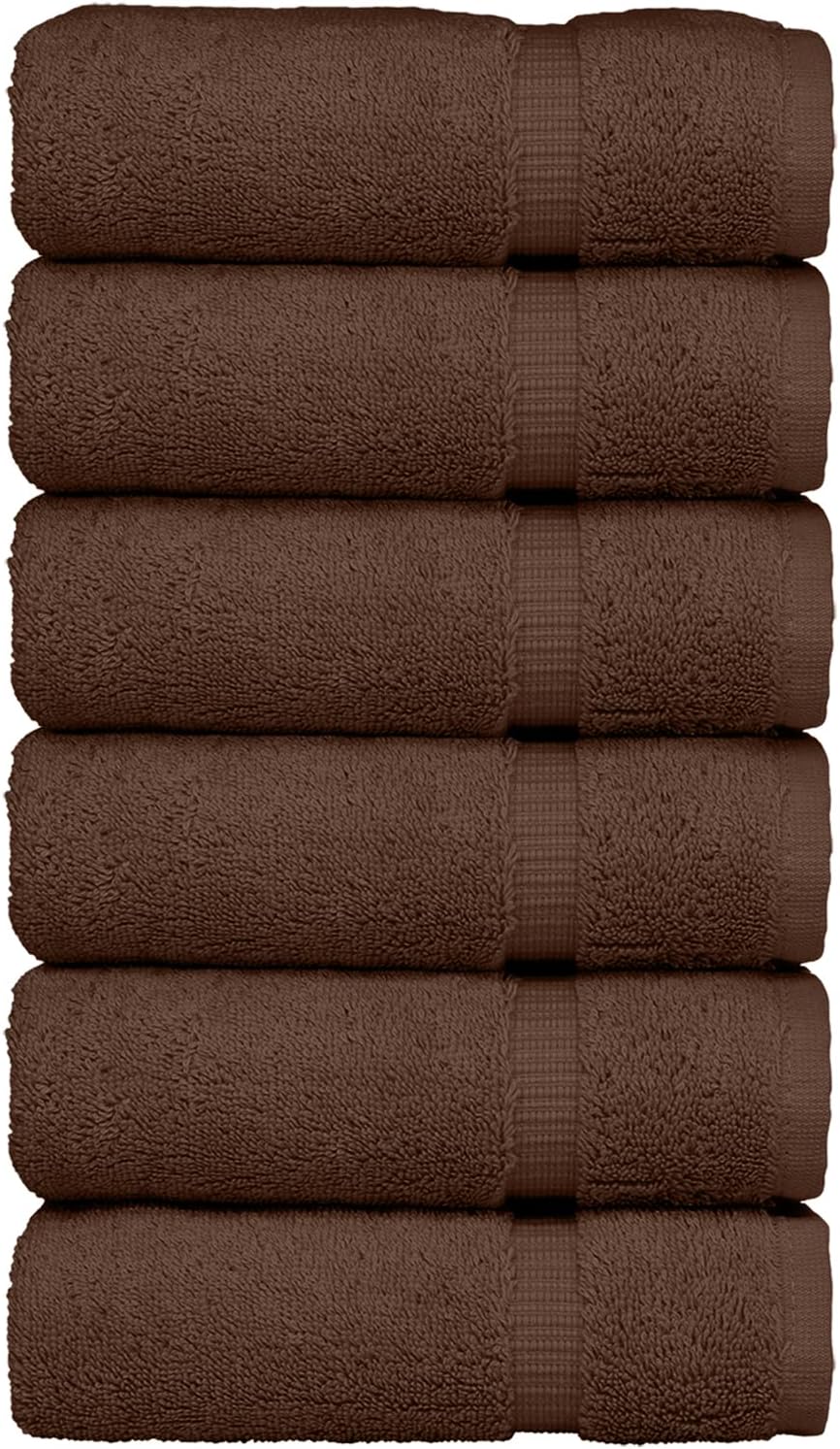Luxury Hotel & Spa Quality, Quick Dry 100% Turkish Cotton, 700 GSM, Eco Friendly Towel, Bathroom and Kitchen Dobby Border Towels, 2-Bath Towel, 2-Hand Towel, 2-Washcloth (Bundle Set of 6, Moss)