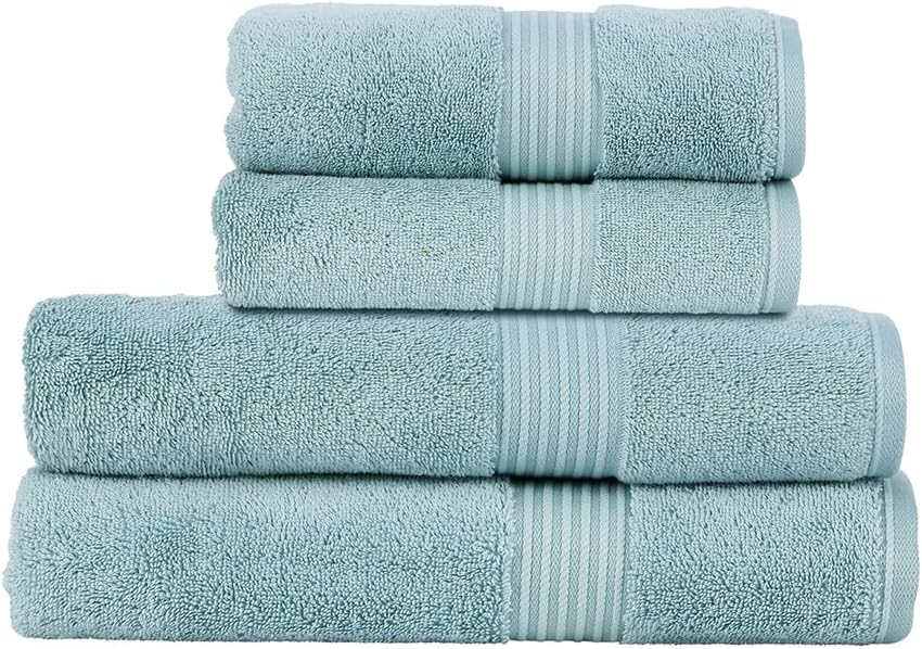 Christy Supreme Hygro 6 Piece Towel Set | Spruce Green | 100% Luxury Supima Cotton | Ultra Soft | Super Absorbent | 650GSM | 2 Bath Towels 2 Hand Towels 2 Face Cloths