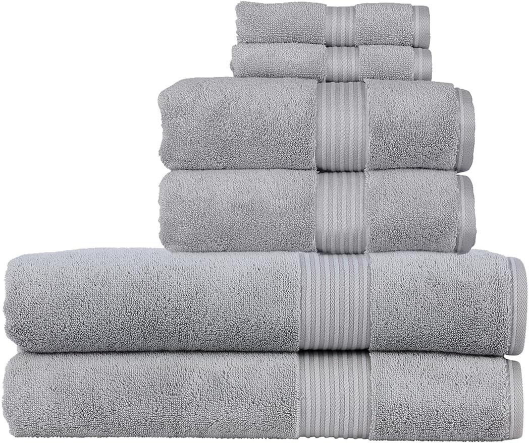Christy Supreme Hygro 6 Piece Towel Set | Spruce Green | 100% Luxury Supima Cotton | Ultra Soft | Super Absorbent | 650GSM | 2 Bath Towels 2 Hand Towels 2 Face Cloths