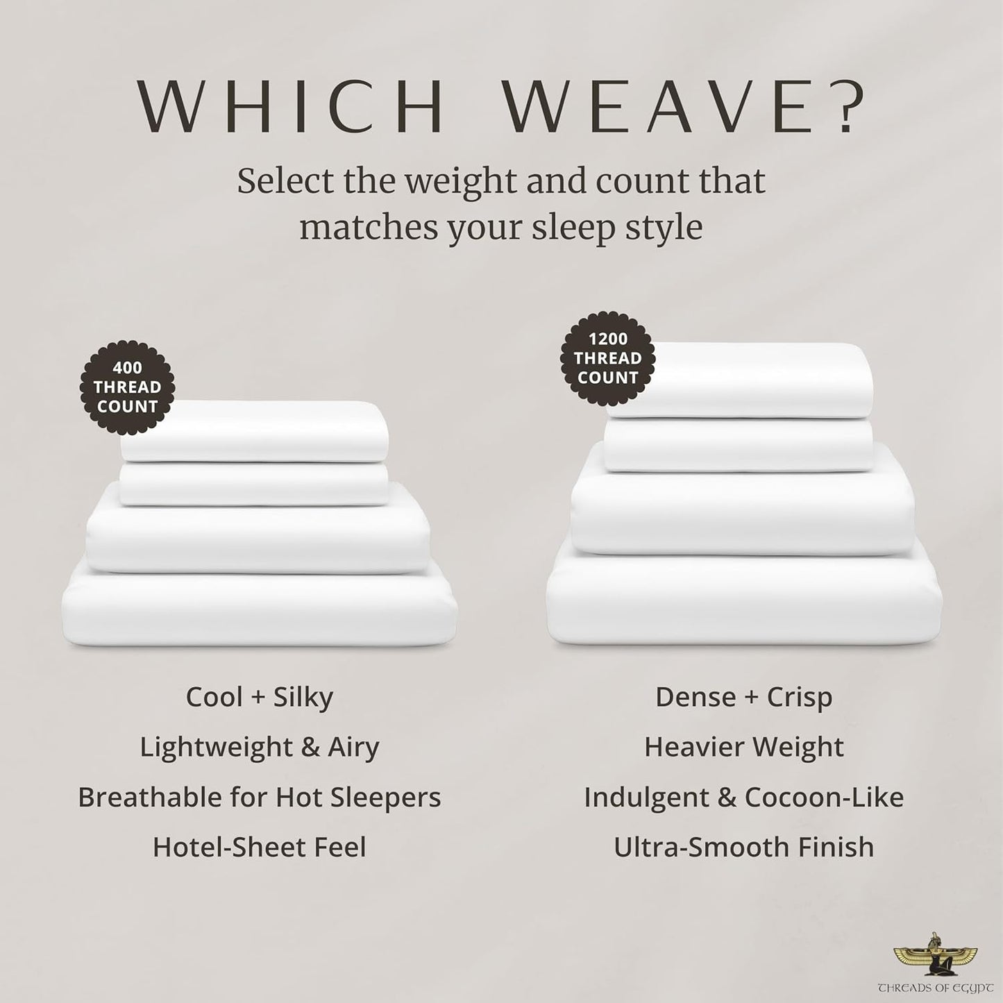 100% Egyptian Cotton Sheets King Size | 1200 Thread Count | CEA Gold Seal Certified | Heavyweight & Ultra Smooth Finish | Cooling for Hot Sleepers | 18" Deep Pocket [Dune]