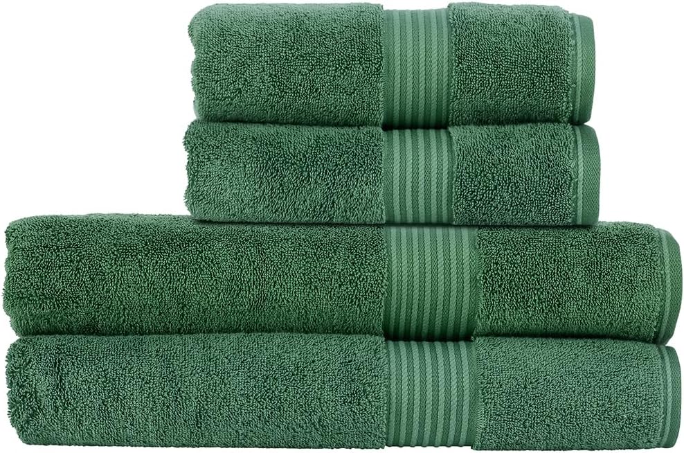 Christy Supreme Hygro 6 Piece Towel Set | Spruce Green | 100% Luxury Supima Cotton | Ultra Soft | Super Absorbent | 650GSM | 2 Bath Towels 2 Hand Towels 2 Face Cloths