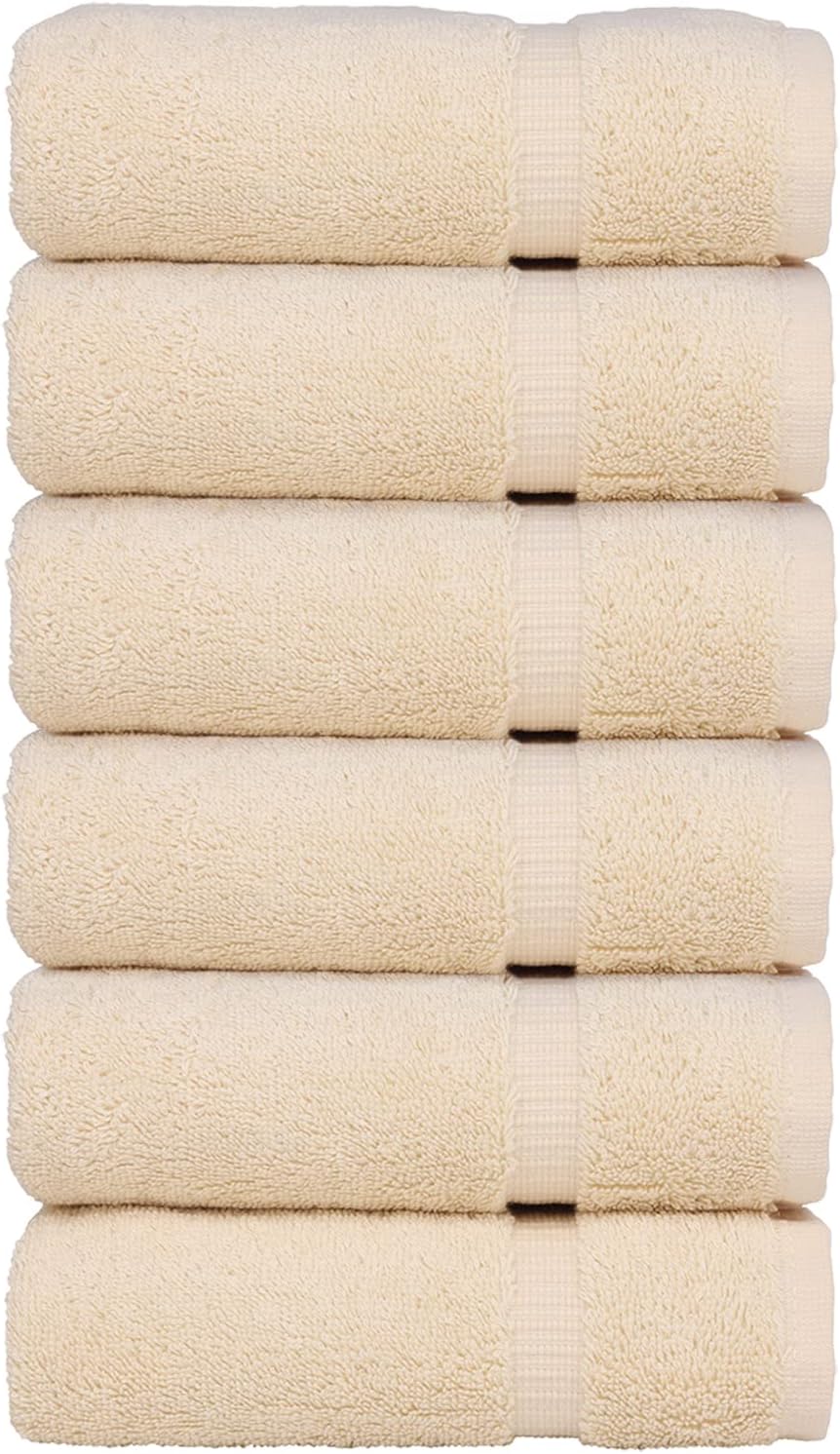 Luxury Hotel & Spa Quality, Quick Dry 100% Turkish Cotton, 700 GSM, Eco Friendly Towel, Bathroom and Kitchen Dobby Border Towels, 2-Bath Towel, 2-Hand Towel, 2-Washcloth (Bundle Set of 6, Moss)
