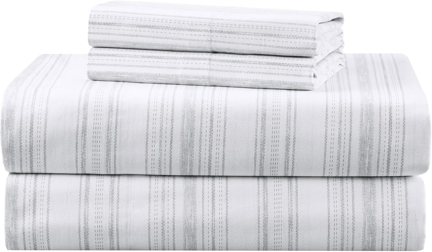 Comfort Spaces 100% Cotton Sheets King, Breathable, Naturally Cool Cotton Sheets, Soft Cotton Bed Sheets with 14" Elastic Pocket Fits up to 16" Mattress, All Seasons Sheet Set, Paisley Multi 4 Piece