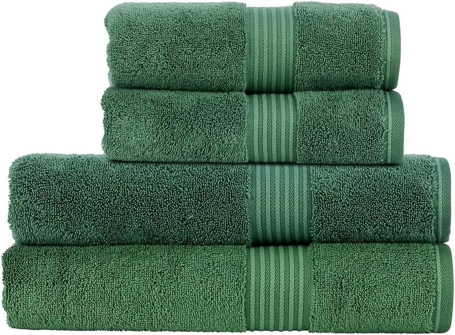 Christy Supreme Hygro 6 Piece Towel Set | Spruce Green | 100% Luxury Supima Cotton | Ultra Soft | Super Absorbent | 650GSM | 2 Bath Towels 2 Hand Towels 2 Face Cloths
