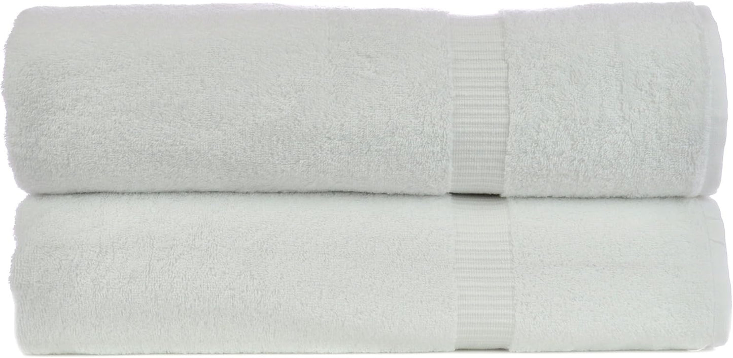 Luxury Hotel & Spa Quality, Quick Dry 100% Turkish Cotton, 700 GSM, Eco Friendly Towel, Bathroom and Kitchen Dobby Border Towels, 2-Bath Towel, 2-Hand Towel, 2-Washcloth (Bundle Set of 6, Moss)