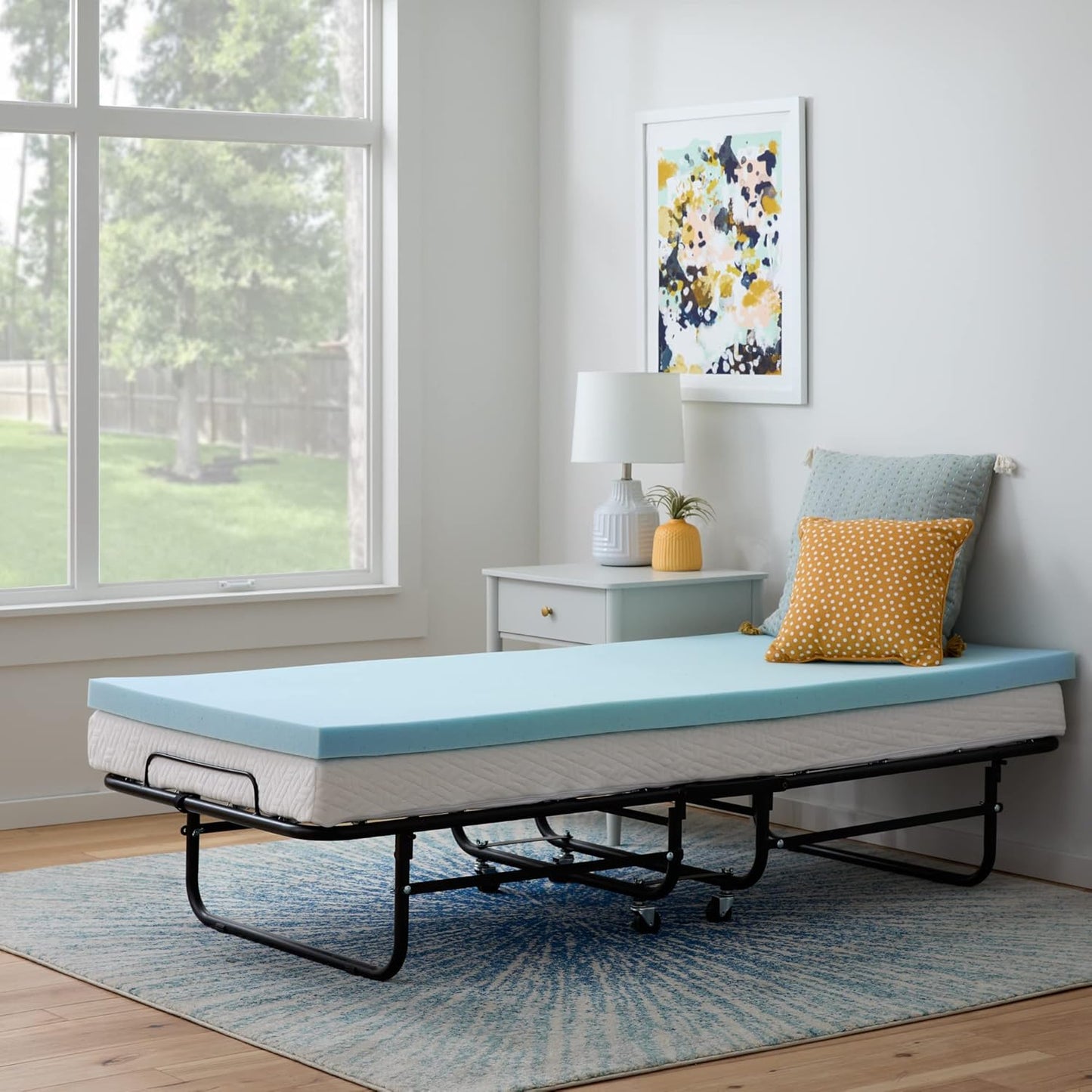 LINENSPA Memory Foam Mattress Topper - 2 Inch Gel Infused Memory Foam - Plush Feel - Cooling and Pressure Relieving - CertiPUR Certified - Dorm Room Essentials - Queen Size