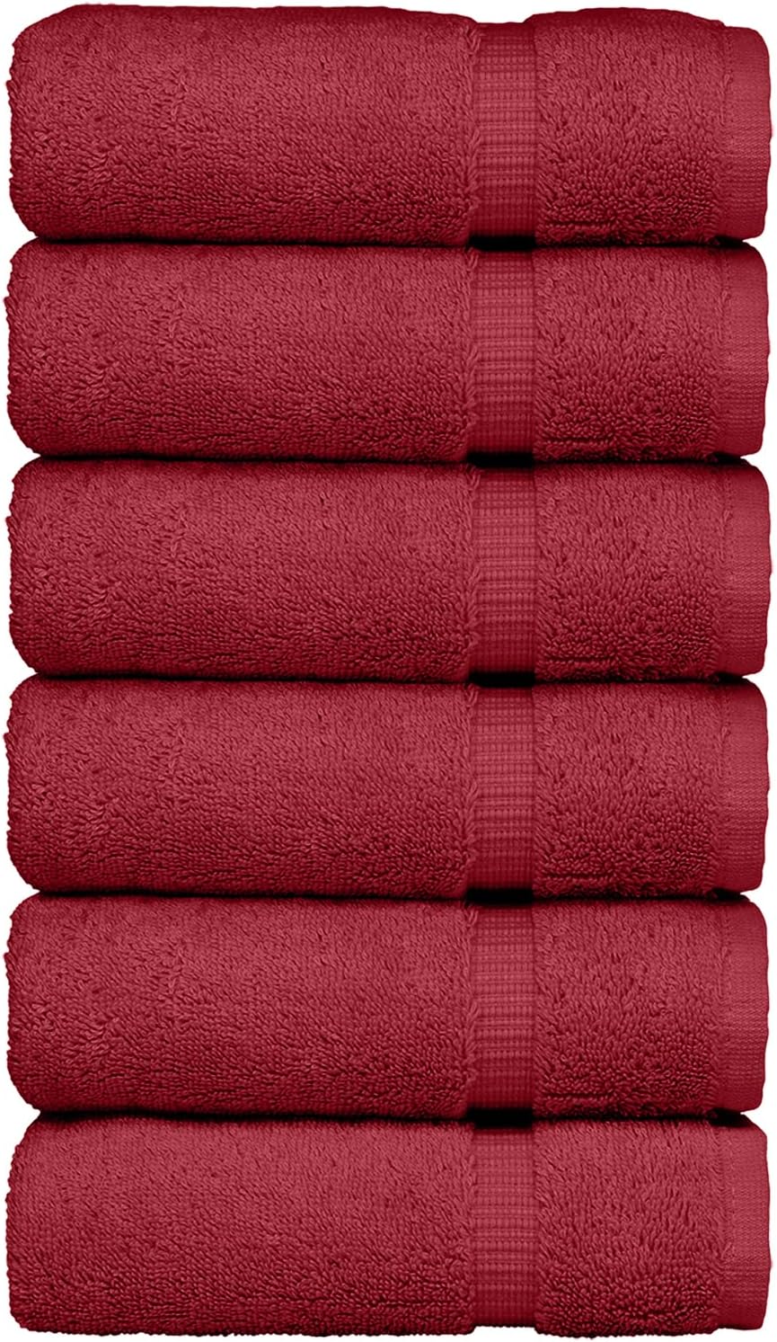 Luxury Hotel & Spa Quality, Quick Dry 100% Turkish Cotton, 700 GSM, Eco Friendly Towel, Bathroom and Kitchen Dobby Border Towels, 2-Bath Towel, 2-Hand Towel, 2-Washcloth (Bundle Set of 6, Moss)