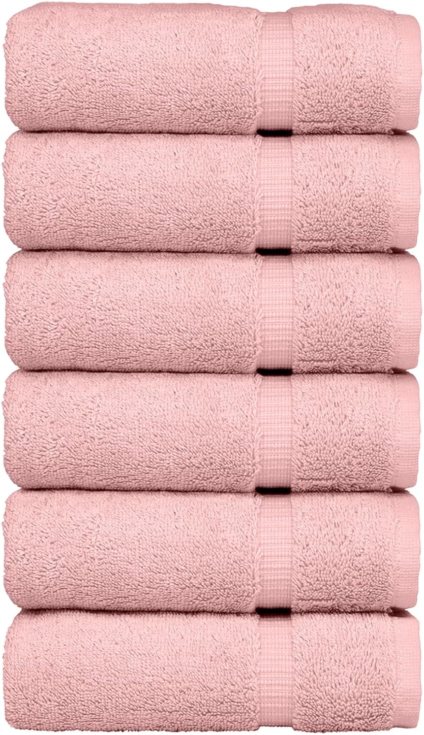 Luxury Hotel & Spa Quality, Quick Dry 100% Turkish Cotton, 700 GSM, Eco Friendly Towel, Bathroom and Kitchen Dobby Border Towels, 2-Bath Towel, 2-Hand Towel, 2-Washcloth (Bundle Set of 6, Moss)