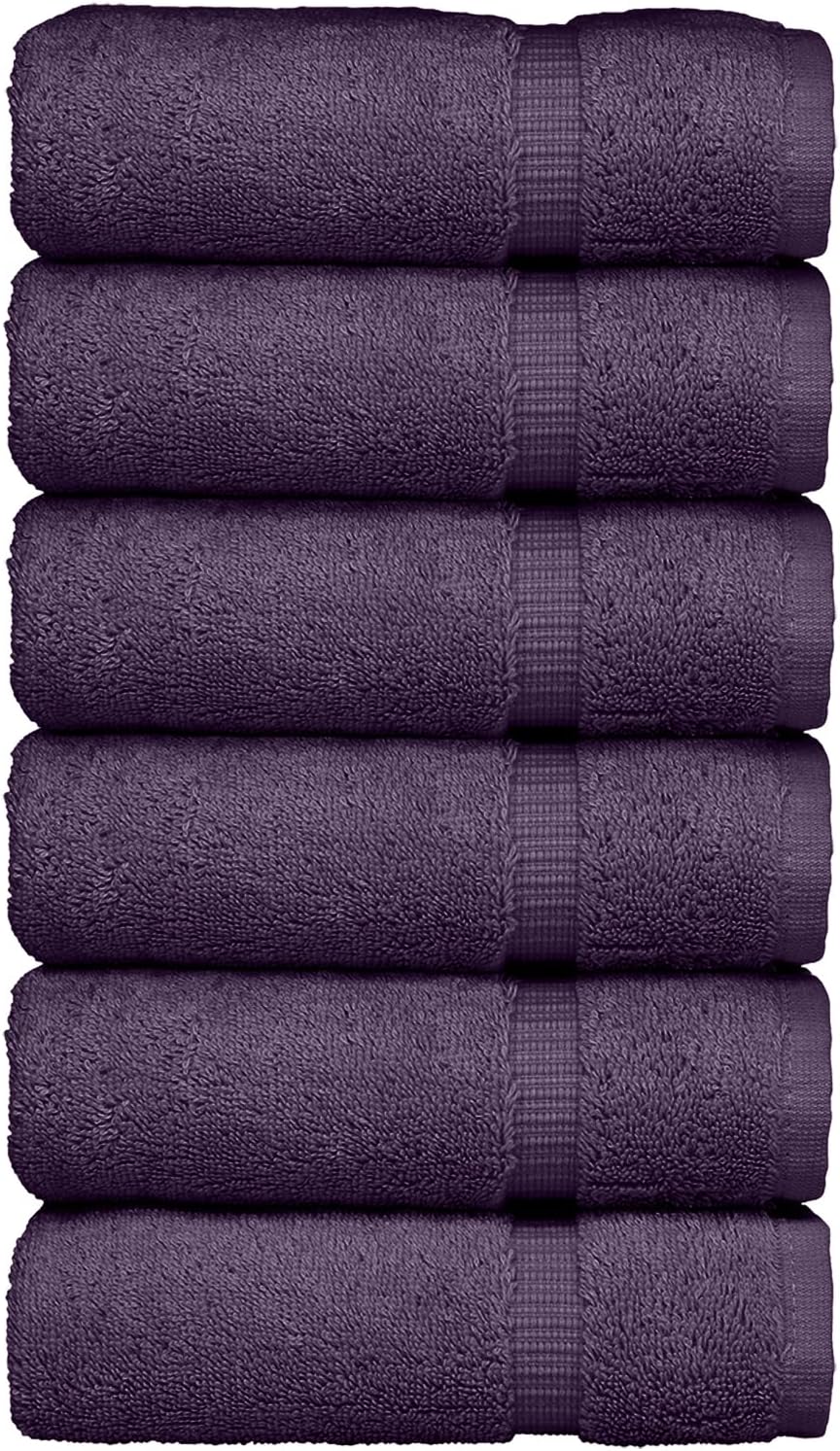 Luxury Hotel & Spa Quality, Quick Dry 100% Turkish Cotton, 700 GSM, Eco Friendly Towel, Bathroom and Kitchen Dobby Border Towels, 2-Bath Towel, 2-Hand Towel, 2-Washcloth (Bundle Set of 6, Moss)