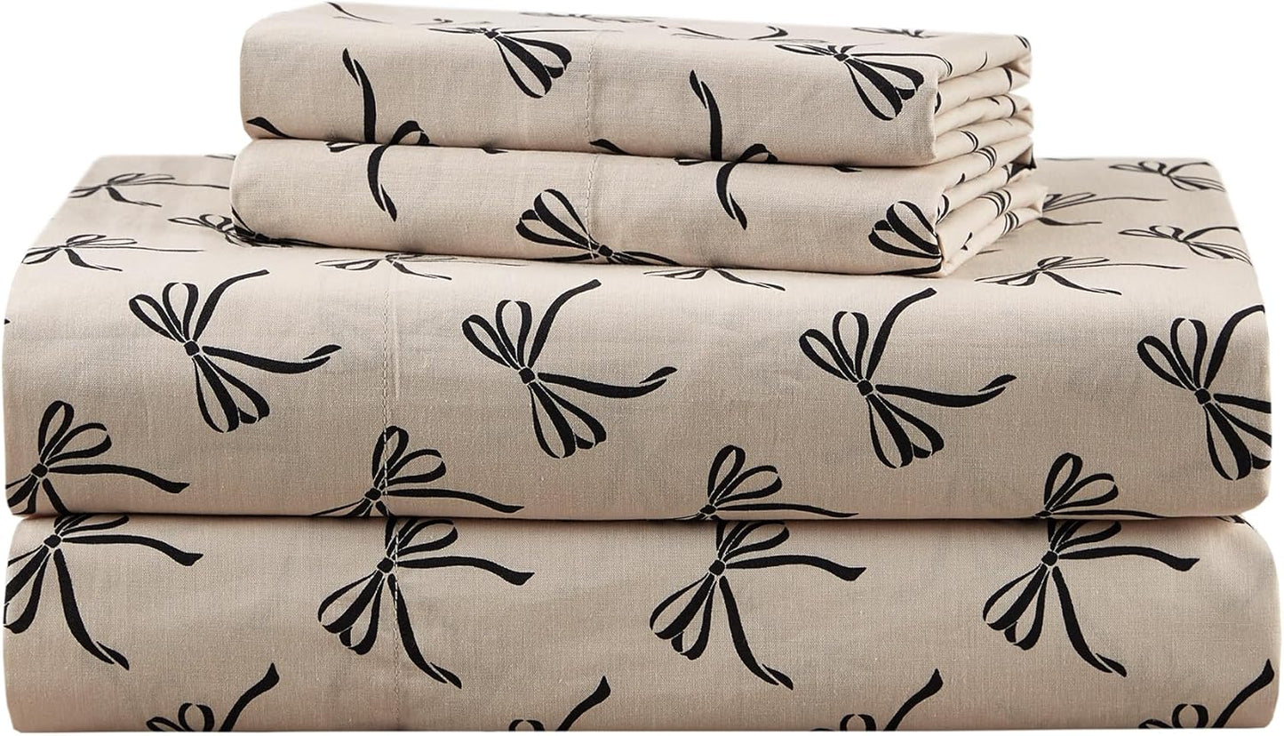 Comfort Spaces 100% Cotton Sheets King, Breathable, Naturally Cool Cotton Sheets, Soft Cotton Bed Sheets with 14" Elastic Pocket Fits up to 16" Mattress, All Seasons Sheet Set, Paisley Multi 4 Piece