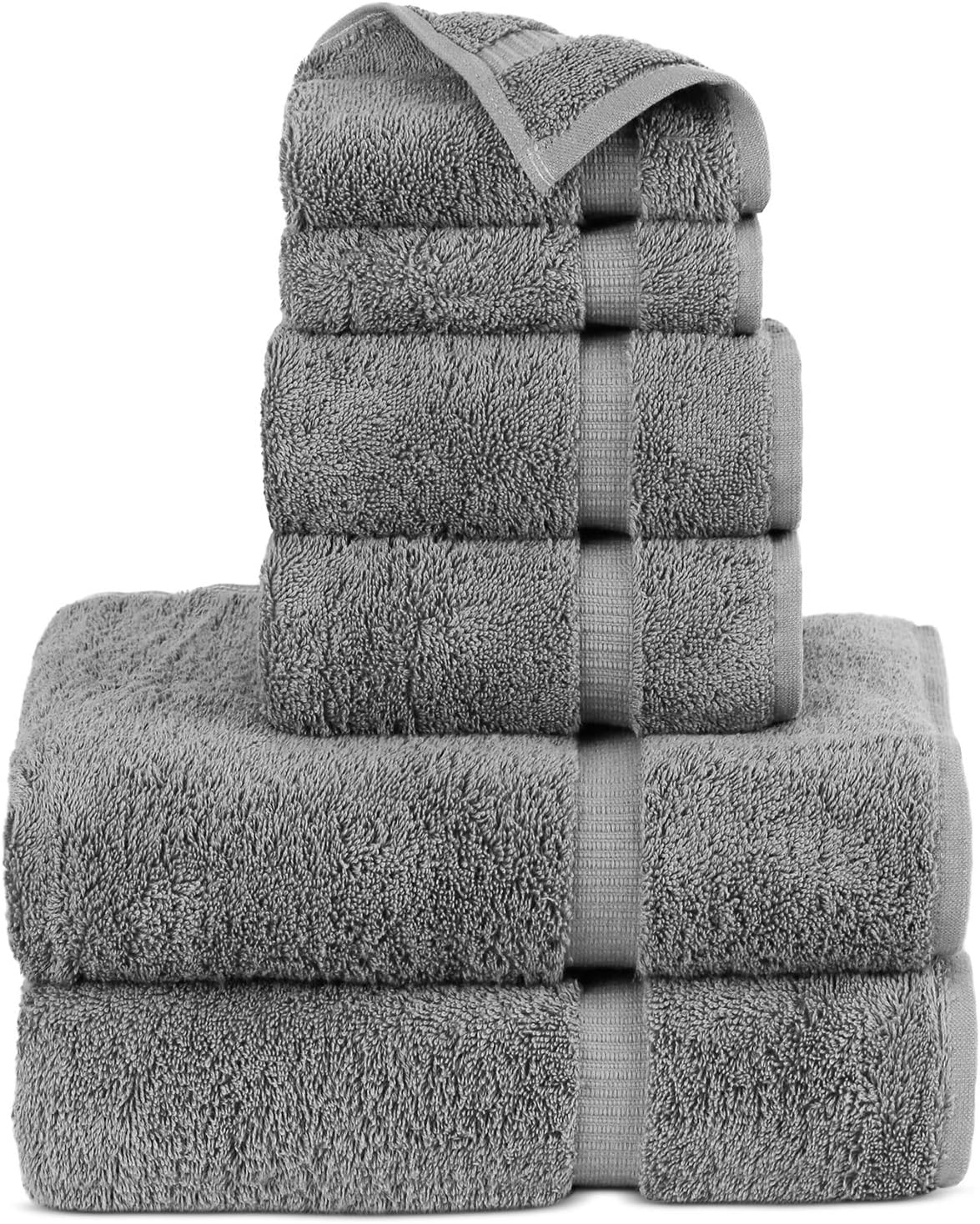 Chakir Turkish Linens Luxury Spa and Hotel Quality Premium Cotton 6-Piece Towel Set (2 x Bath Towels, 2 x Hand Towels, 2 x Washcloths)