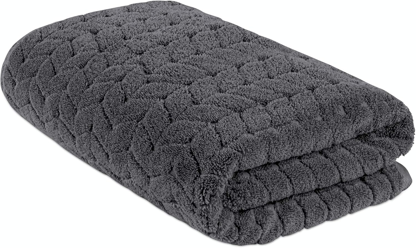 BAGNO MILANO 100% Turkish Cotton Jacquard Luxury Towel Set – Quick Dry Non-GMO Ultra-Soft, Plush and Absorbent Luxury Durable Turkish Towels Set (Grey, 6 pcs Towel Set)
