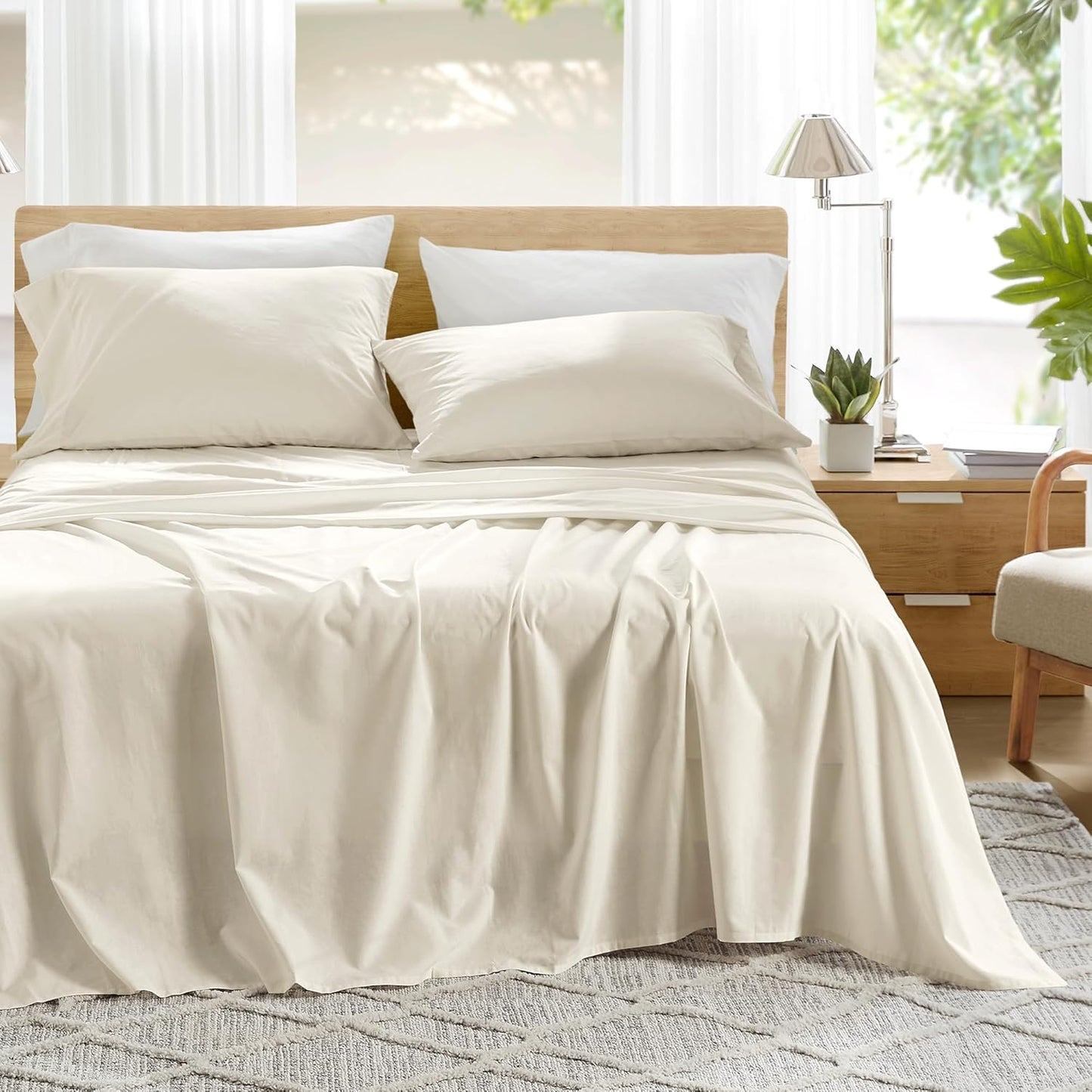 Comfort Spaces 100% Cotton Sheets King, Breathable, Naturally Cool Cotton Sheets, Soft Cotton Bed Sheets with 14" Elastic Pocket Fits up to 16" Mattress, All Seasons Sheet Set, Paisley Multi 4 Piece