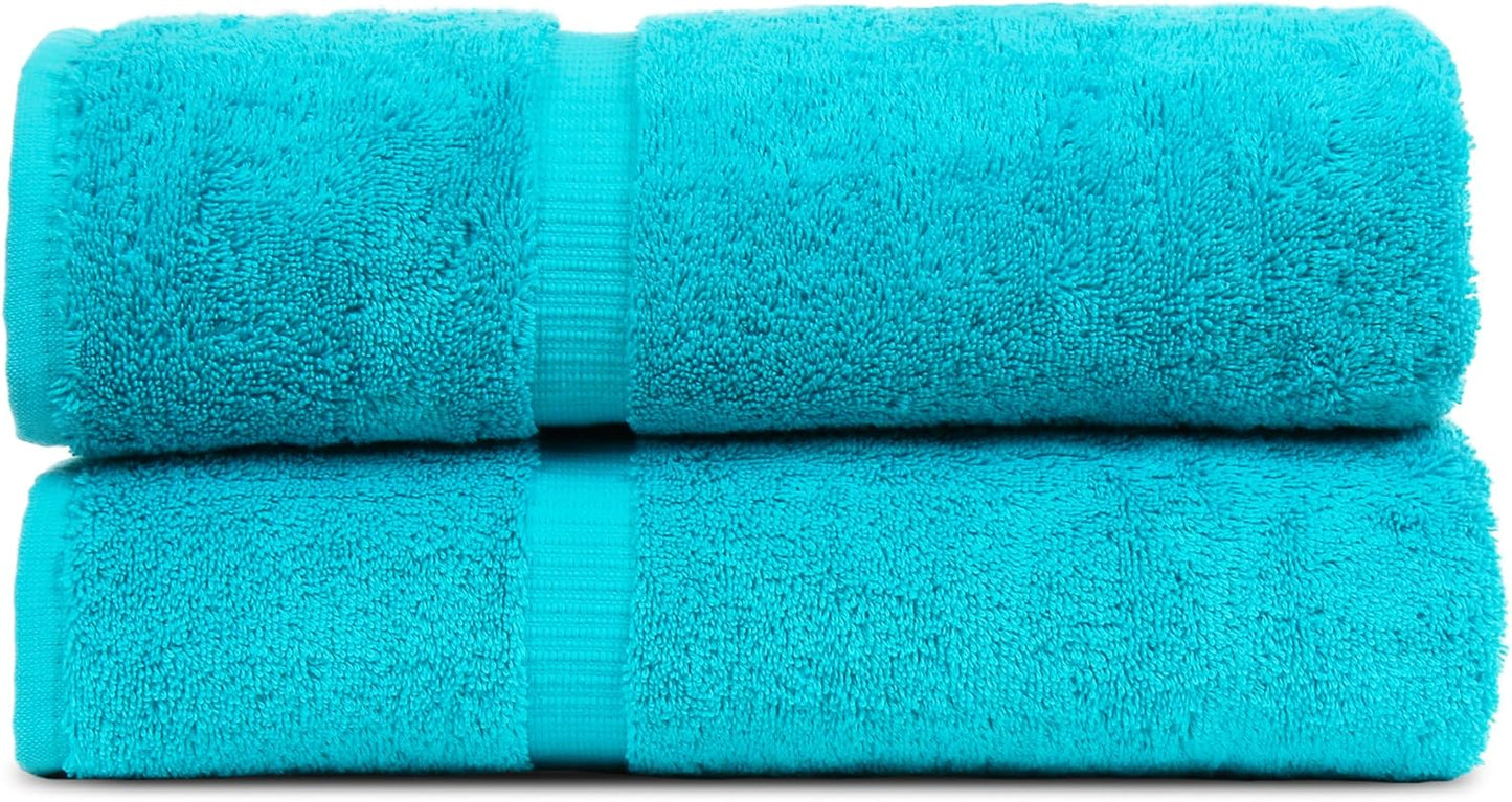 Luxury Hotel & Spa Quality, Quick Dry 100% Turkish Cotton, 700 GSM, Eco Friendly Towel, Bathroom and Kitchen Dobby Border Towels, 2-Bath Towel, 2-Hand Towel, 2-Washcloth (Bundle Set of 6, Moss)
