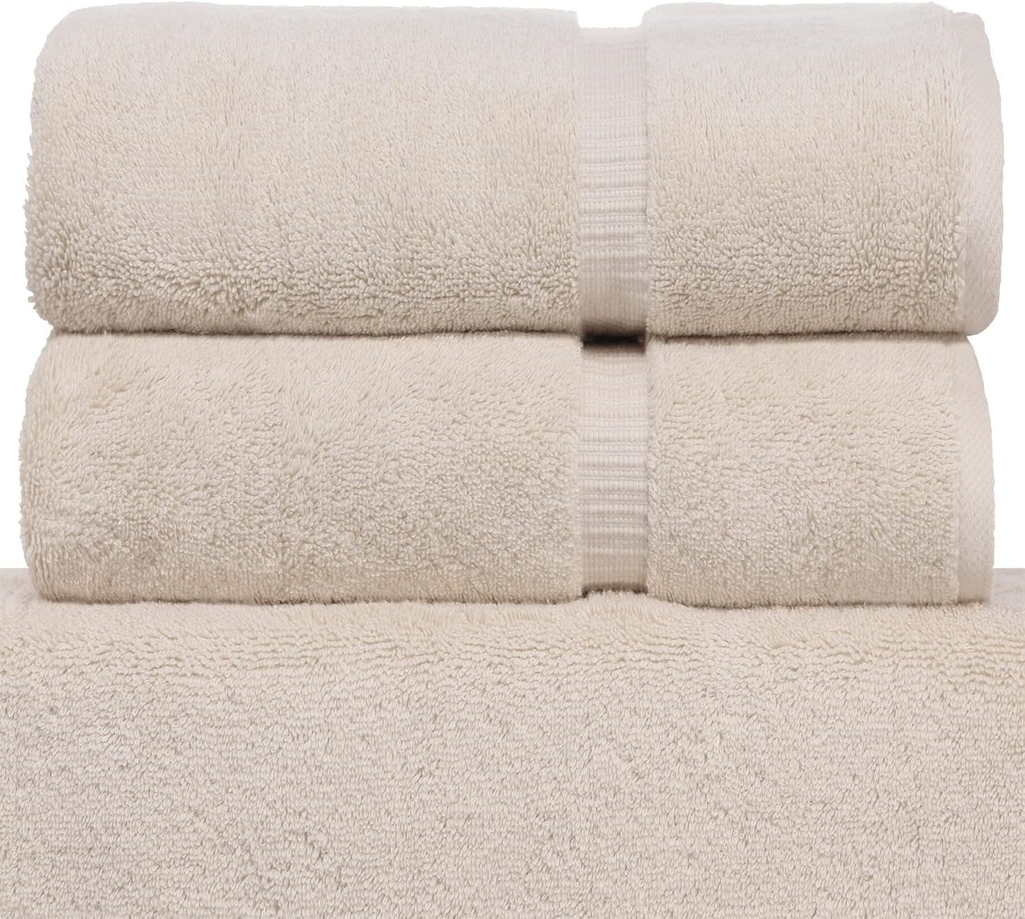 Luxury Hotel & Spa Quality, Quick Dry 100% Turkish Cotton, 700 GSM, Eco Friendly Towel, Bathroom and Kitchen Dobby Border Towels, 2-Bath Towel, 2-Hand Towel, 2-Washcloth (Bundle Set of 6, Moss)