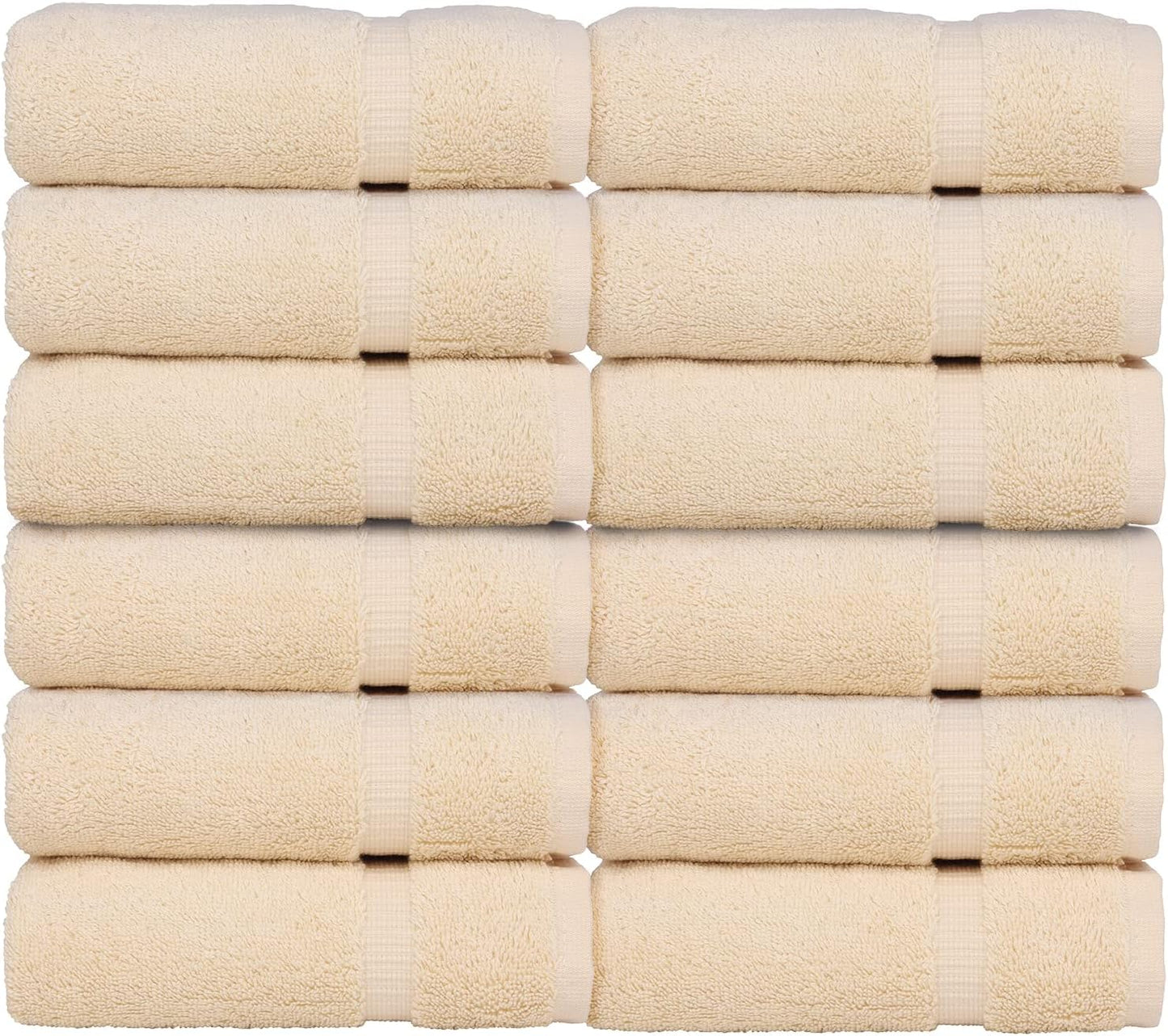 Luxury Hotel & Spa Quality, Quick Dry 100% Turkish Cotton, 700 GSM, Eco Friendly Towel, Bathroom and Kitchen Dobby Border Towels, 2-Bath Towel, 2-Hand Towel, 2-Washcloth (Bundle Set of 6, Moss)