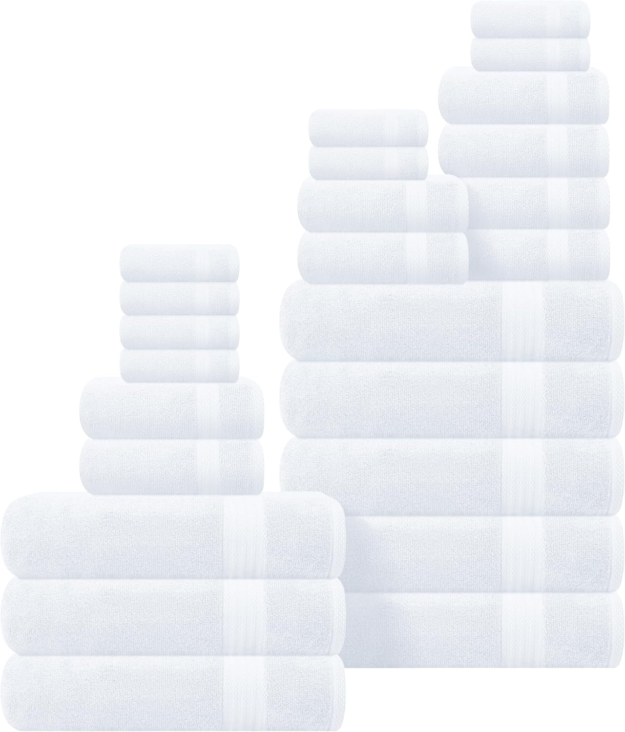 GLAMBURG Ultra Soft 8-Piece Towel Set - 100% Pure Ringspun Cotton, Contains 2 Oversized Bath Towels 27x54, 2 Hand Towels 16x28, 4 Wash Cloths 13x13 - Ideal for Everyday use, Hotel & Spa - Pink