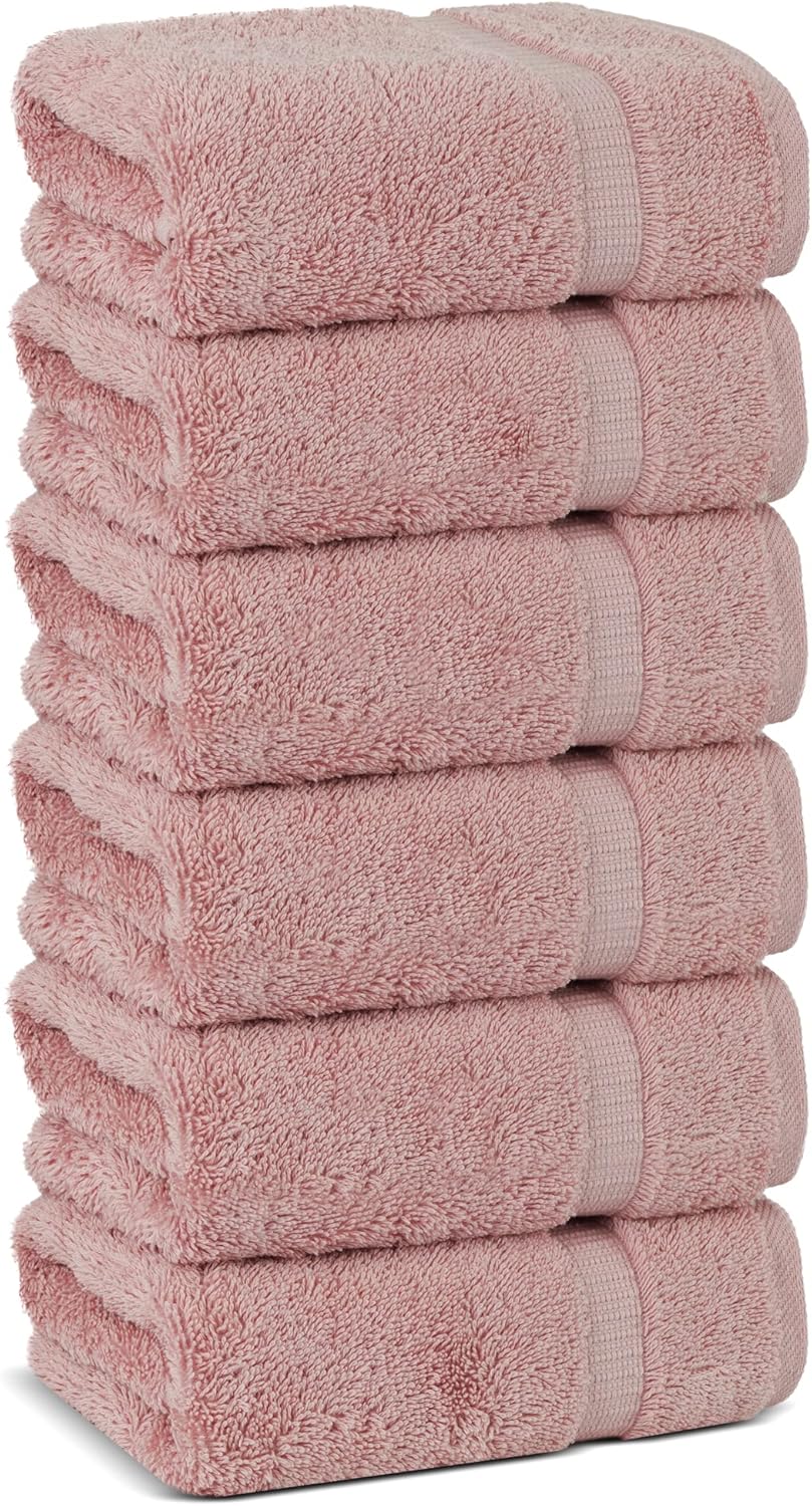 Chakir Turkish Linens Luxury Spa and Hotel Quality Premium Cotton 6-Piece Towel Set (2 x Bath Towels, 2 x Hand Towels, 2 x Washcloths)