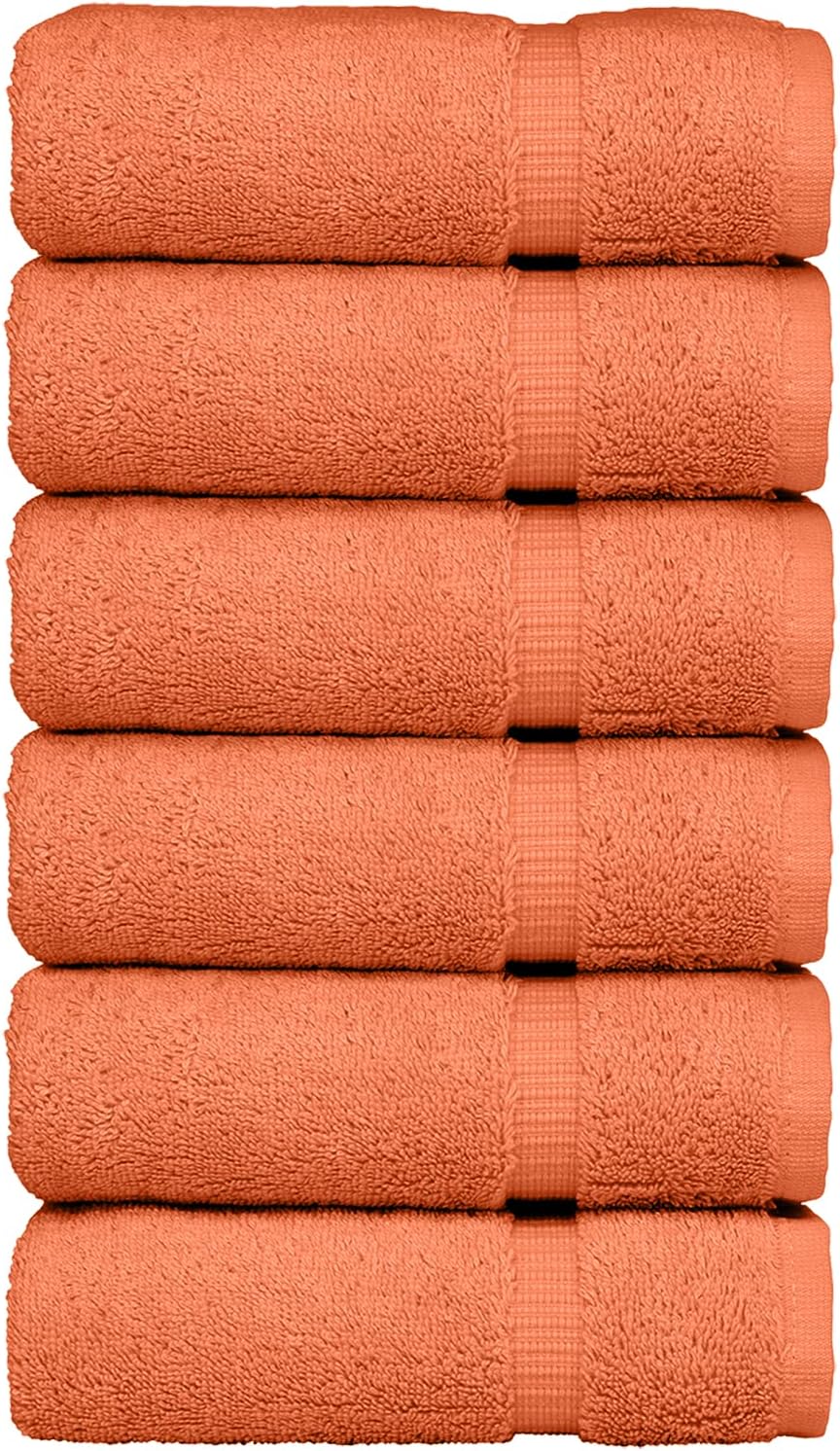 Luxury Hotel & Spa Quality, Quick Dry 100% Turkish Cotton, 700 GSM, Eco Friendly Towel, Bathroom and Kitchen Dobby Border Towels, 2-Bath Towel, 2-Hand Towel, 2-Washcloth (Bundle Set of 6, Moss)