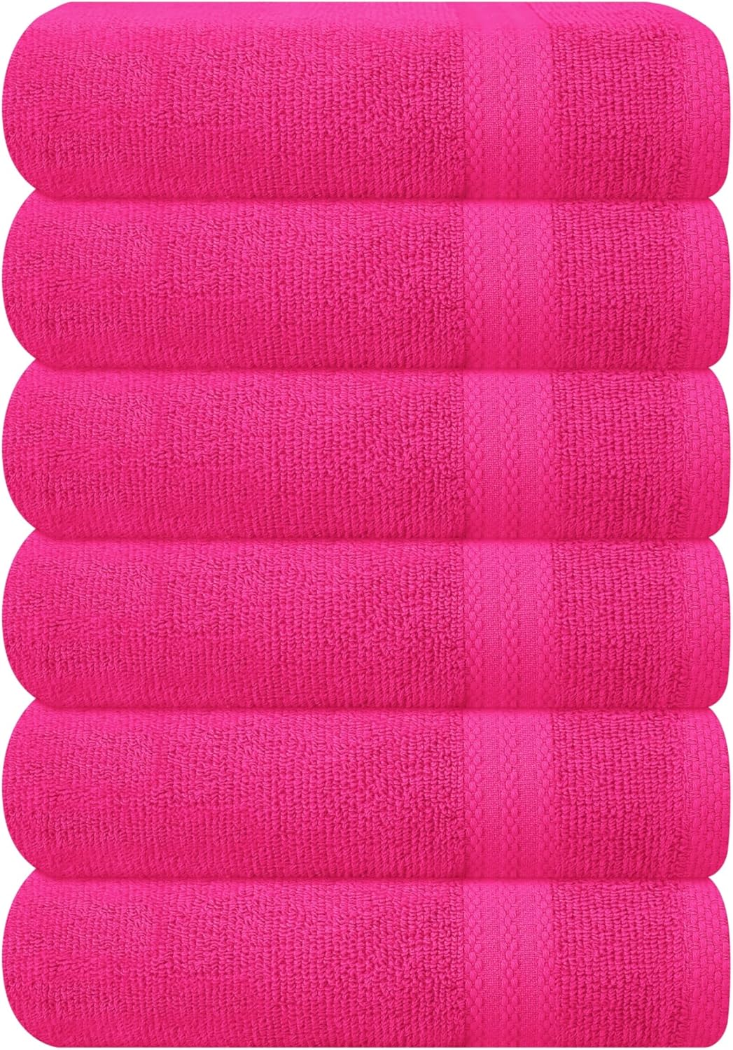 GLAMBURG Ultra Soft 8-Piece Towel Set - 100% Pure Ringspun Cotton, Contains 2 Oversized Bath Towels 27x54, 2 Hand Towels 16x28, 4 Wash Cloths 13x13 - Ideal for Everyday use, Hotel & Spa - Pink