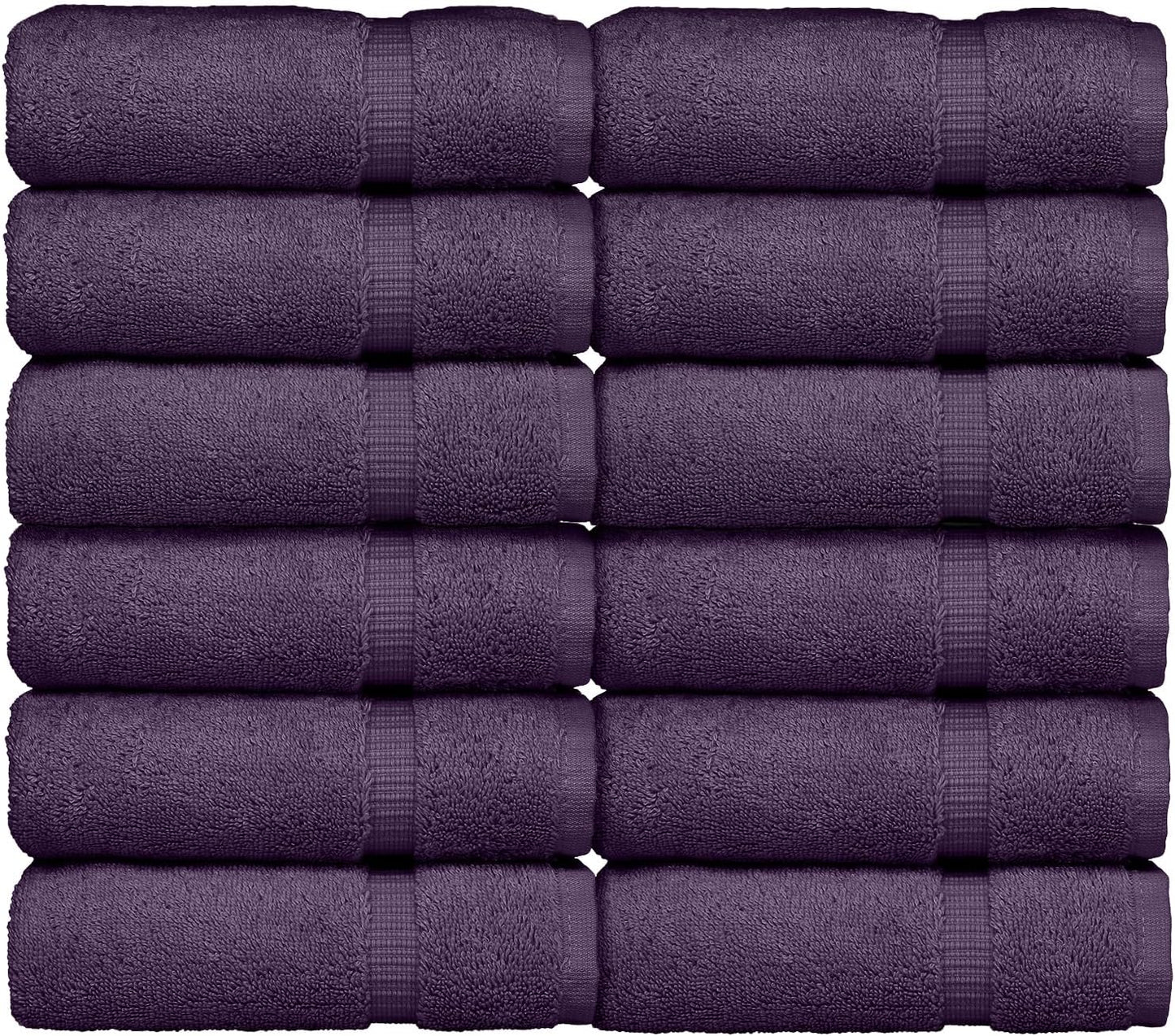 Luxury Hotel & Spa Quality, Quick Dry 100% Turkish Cotton, 700 GSM, Eco Friendly Towel, Bathroom and Kitchen Dobby Border Towels, 2-Bath Towel, 2-Hand Towel, 2-Washcloth (Bundle Set of 6, Moss)