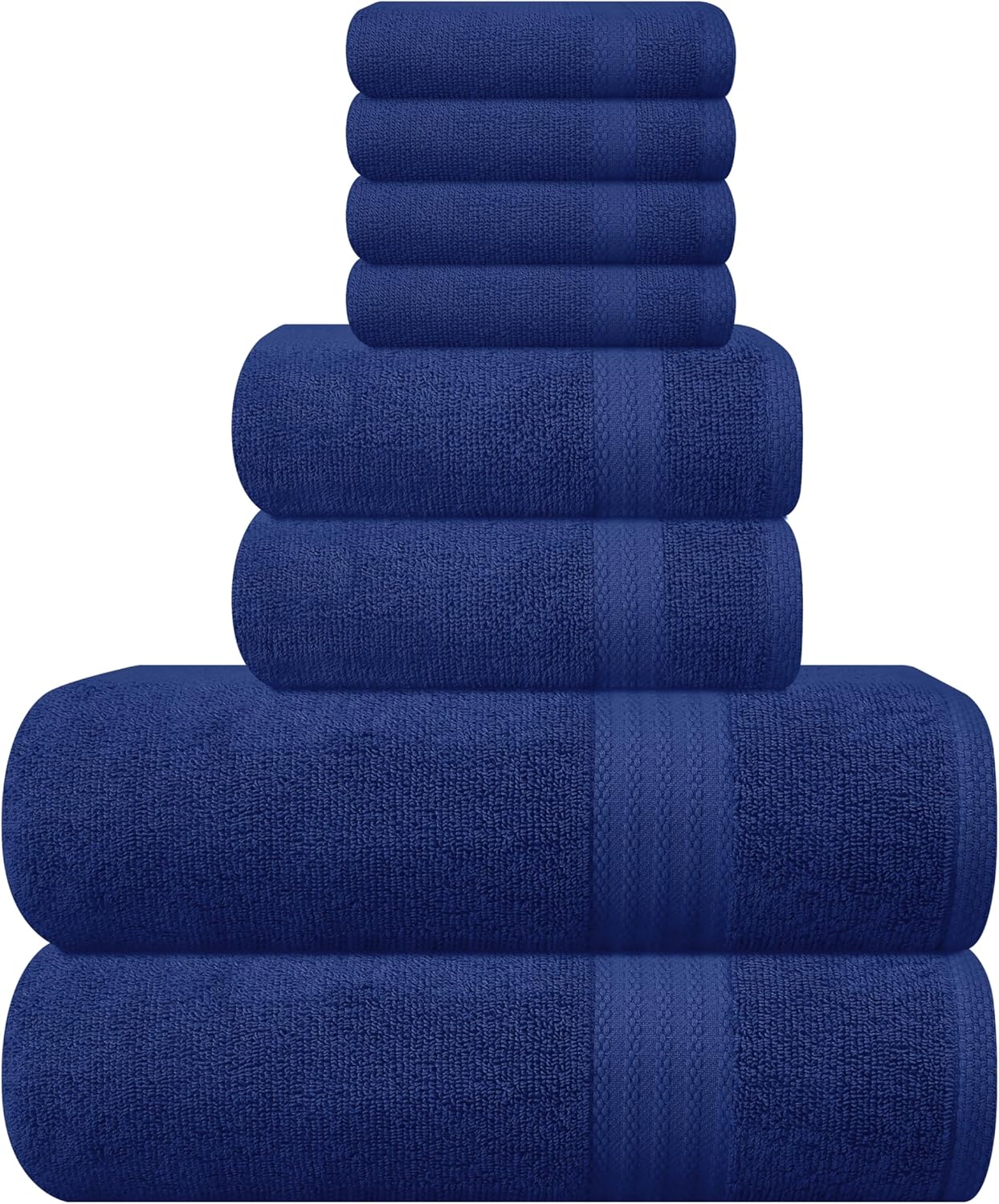 GLAMBURG Ultra Soft 8-Piece Towel Set - 100% Pure Ringspun Cotton, Contains 2 Oversized Bath Towels 27x54, 2 Hand Towels 16x28, 4 Wash Cloths 13x13 - Ideal for Everyday use, Hotel & Spa - Pink