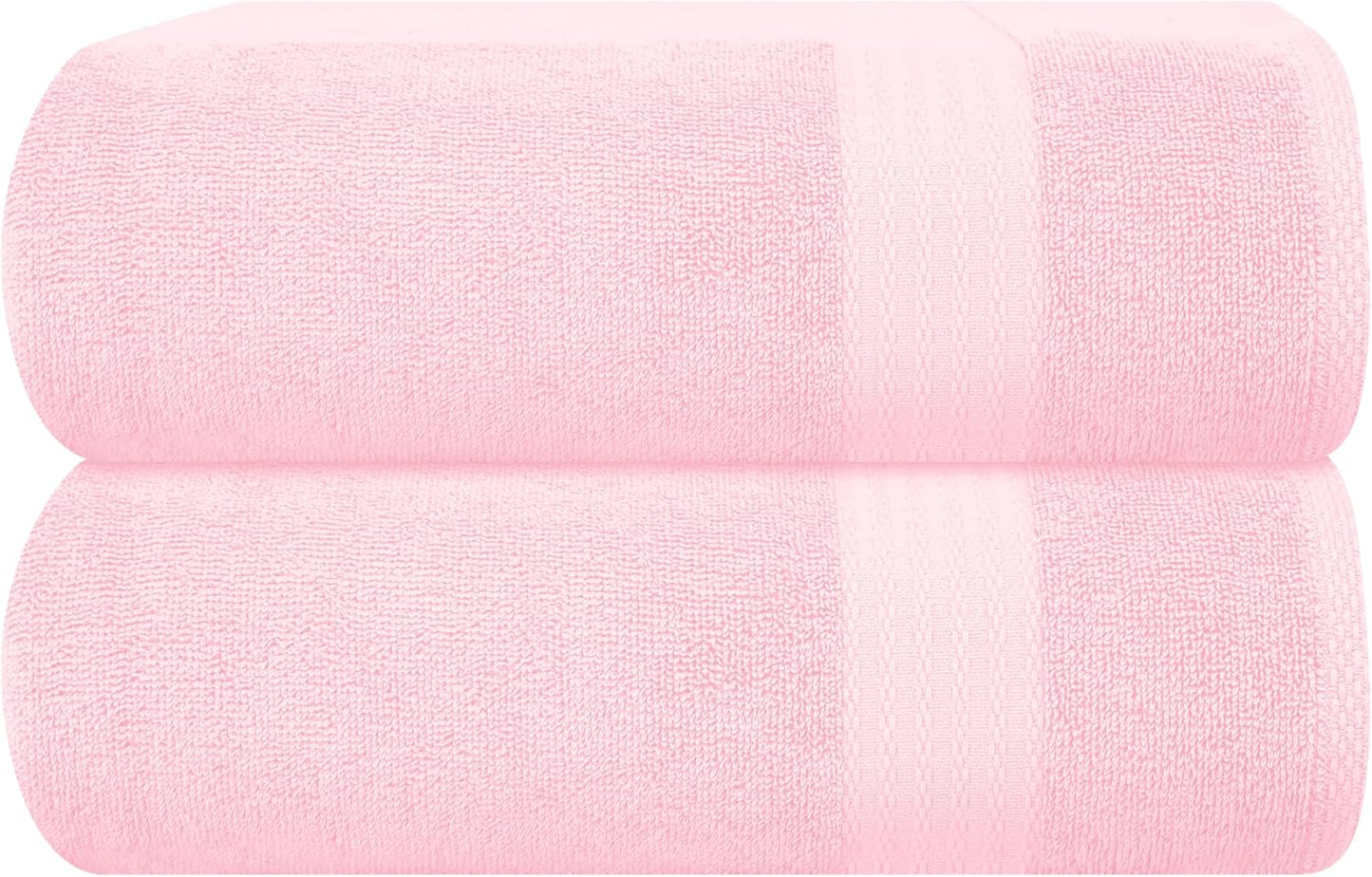 GLAMBURG Ultra Soft 8-Piece Towel Set - 100% Pure Ringspun Cotton, Contains 2 Oversized Bath Towels 27x54, 2 Hand Towels 16x28, 4 Wash Cloths 13x13 - Ideal for Everyday use, Hotel & Spa - Pink