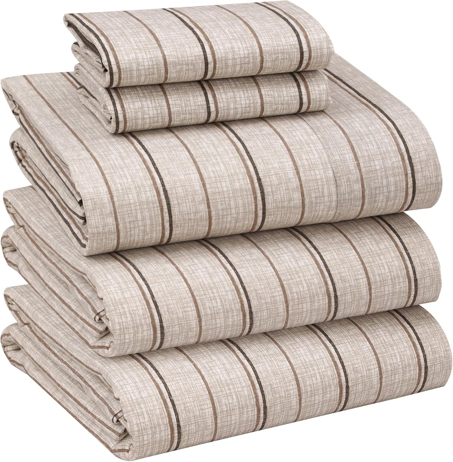 RUVANTI 100% Cotton Sheets Queen Size Set, 4 Pieces, Soft & Breathable Percale Weave Bedding, Deep Pocket 16", Hotel Standard, Crisp Cool Feeling, Durable, Perfect Floral Bed Sheet, Sweet Pea