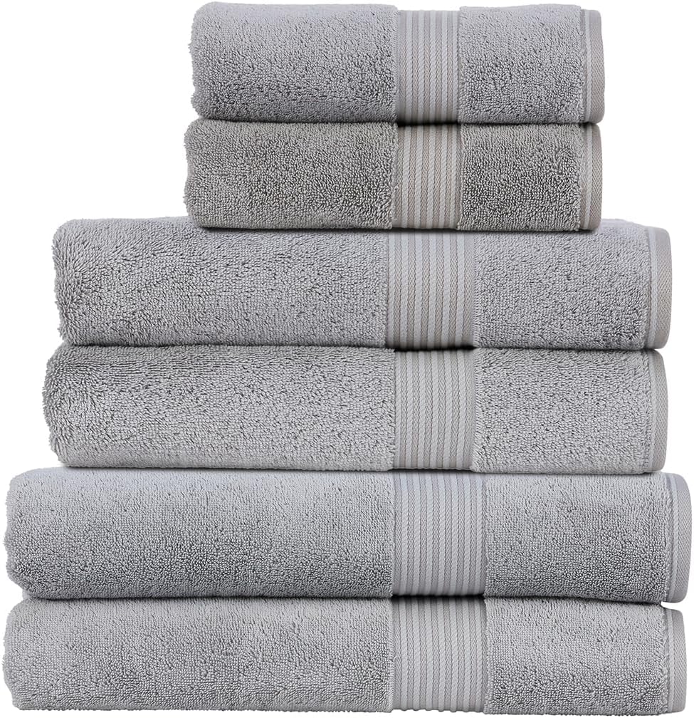 Christy Supreme Hygro 6 Piece Towel Set | Spruce Green | 100% Luxury Supima Cotton | Ultra Soft | Super Absorbent | 650GSM | 2 Bath Towels 2 Hand Towels 2 Face Cloths