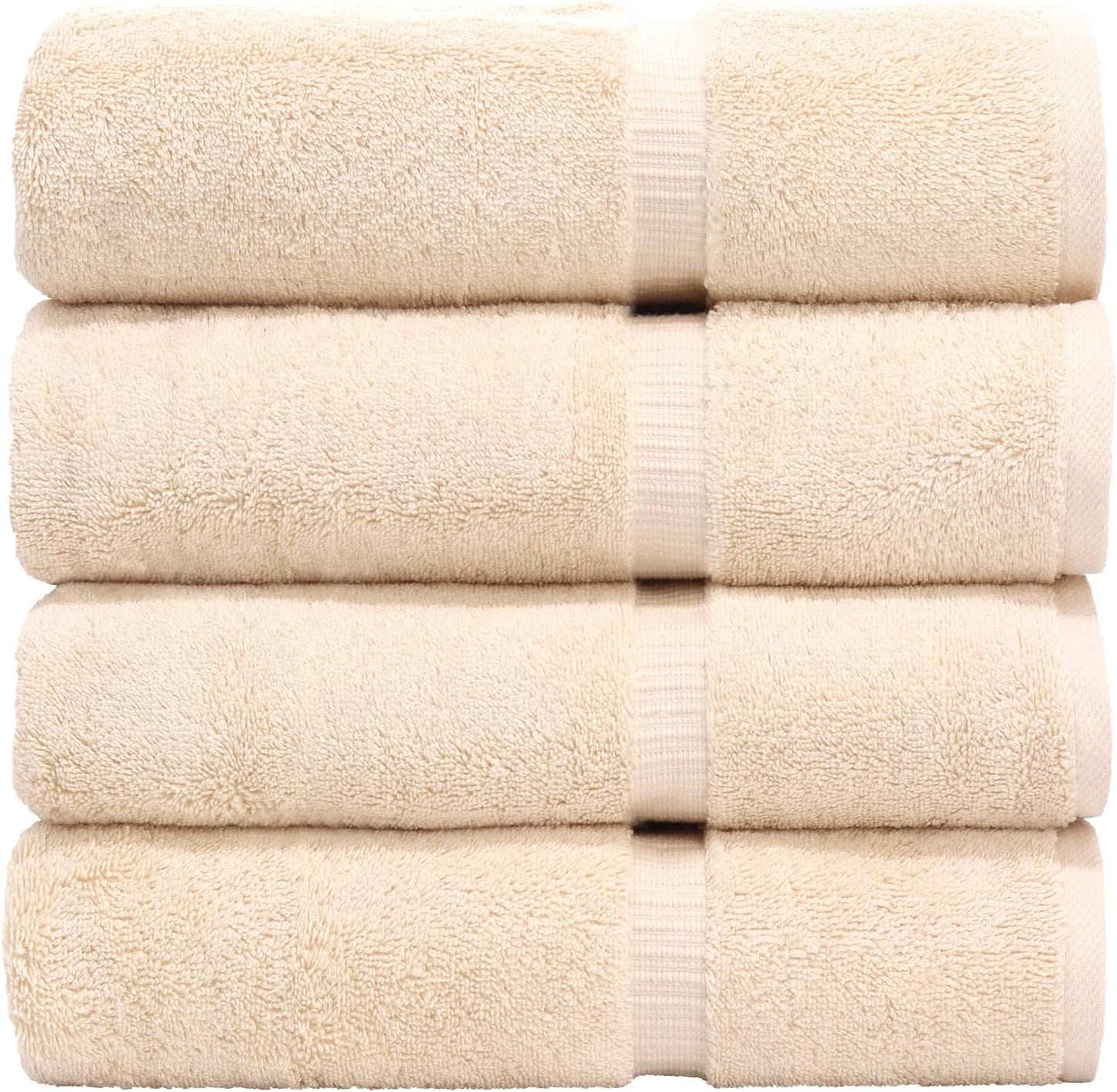 Luxury Hotel & Spa Quality, Quick Dry 100% Turkish Cotton, 700 GSM, Eco Friendly Towel, Bathroom and Kitchen Dobby Border Towels, 2-Bath Towel, 2-Hand Towel, 2-Washcloth (Bundle Set of 6, Moss)