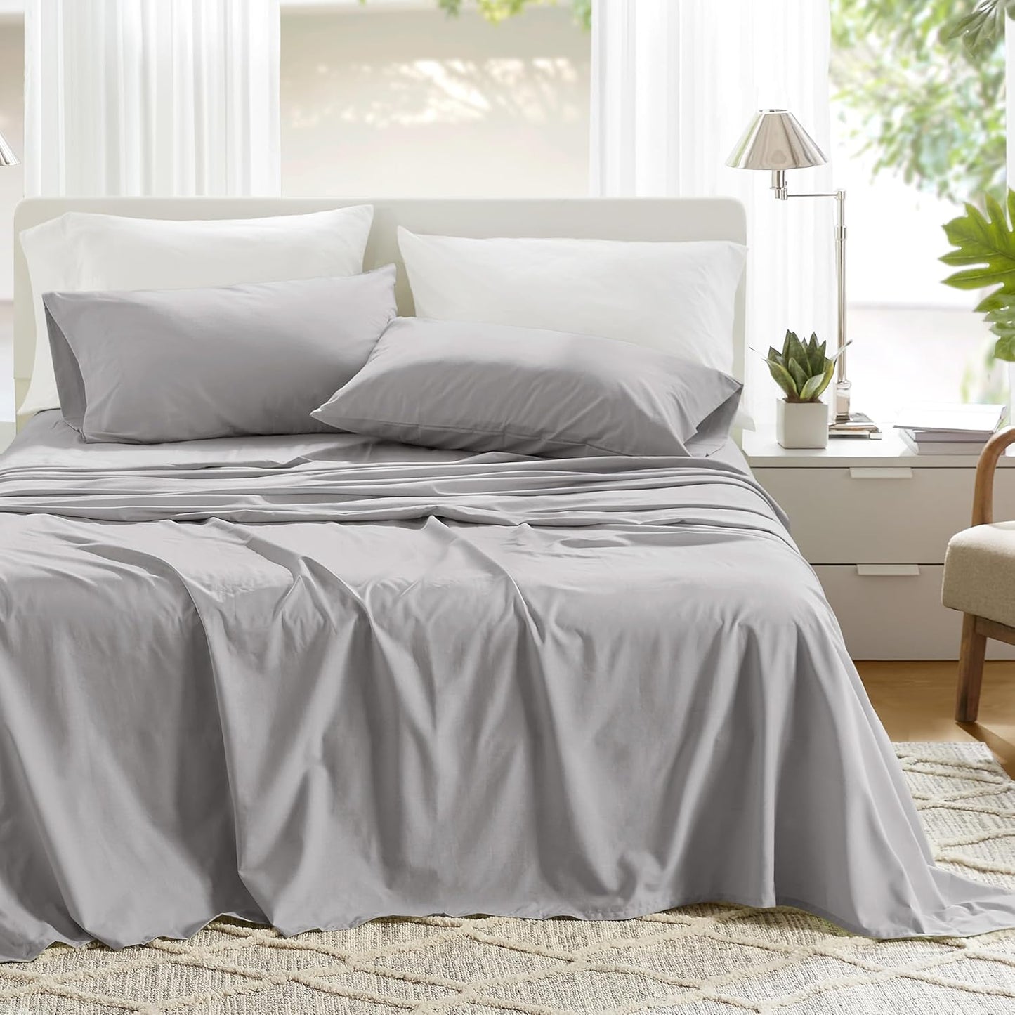 Comfort Spaces 100% Cotton Sheets King, Breathable, Naturally Cool Cotton Sheets, Soft Cotton Bed Sheets with 14" Elastic Pocket Fits up to 16" Mattress, All Seasons Sheet Set, Paisley Multi 4 Piece
