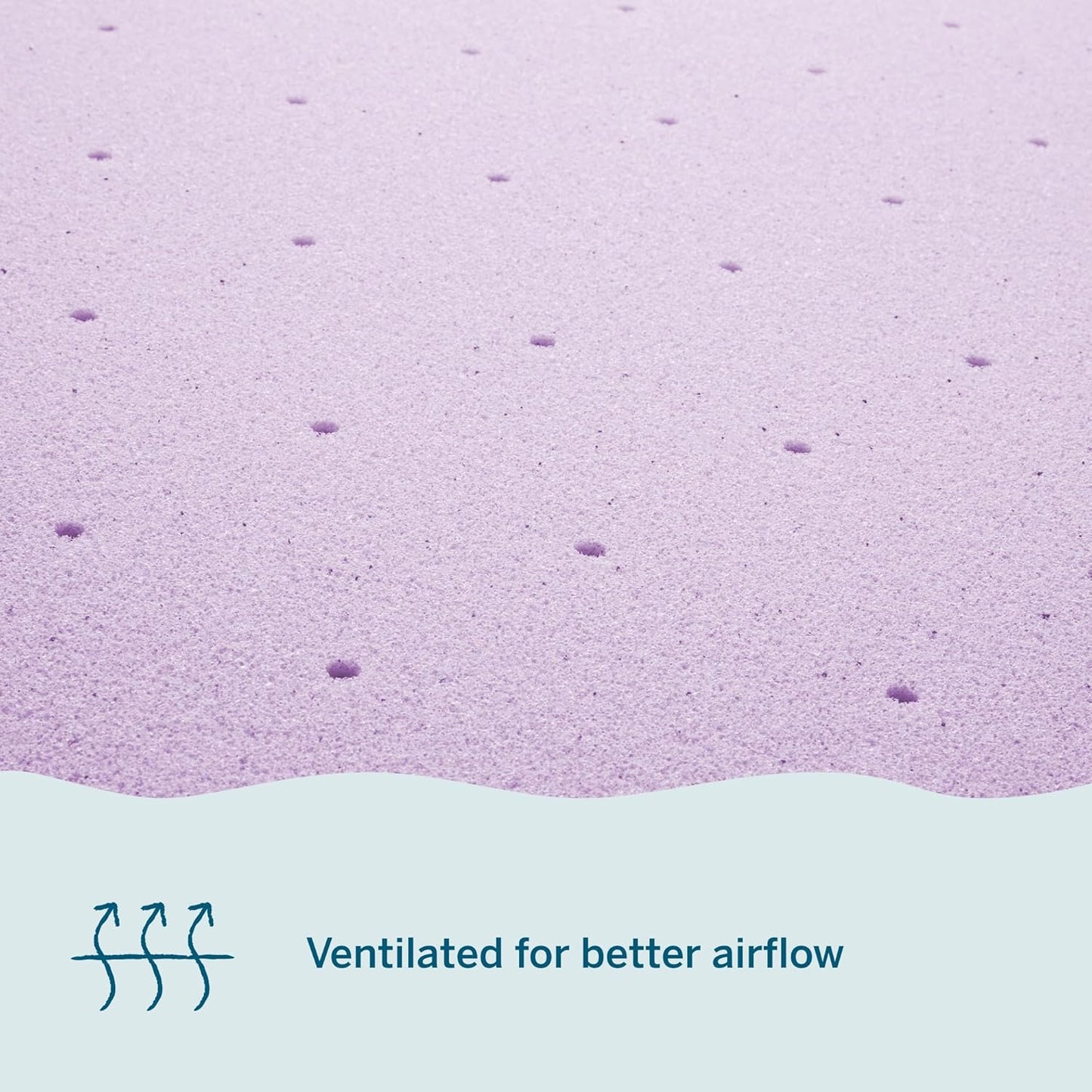 Lucid 4 Inch Lavender Memory Foam Mattress Topper, Queen Size – Essential Oil Infusion – Ultra Plush Feel, Pressure-Relieving Bed Topper – Ventilated and Breathable – CertiPur Certified