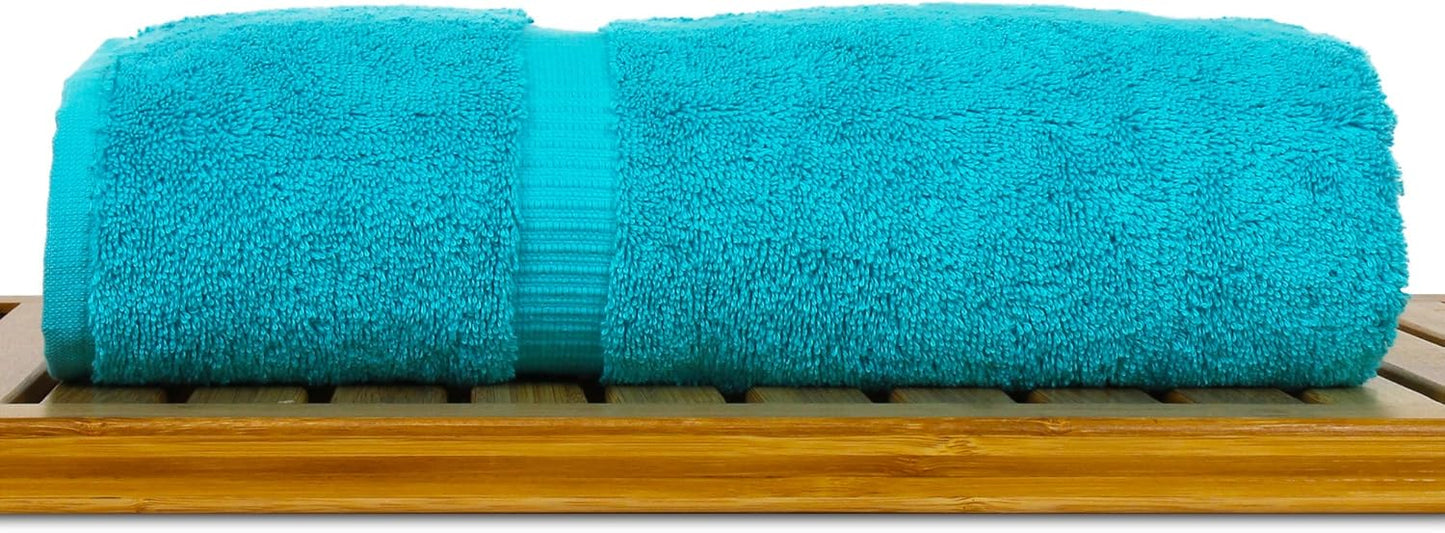 Luxury Hotel & Spa Quality, Quick Dry 100% Turkish Cotton, 700 GSM, Eco Friendly Towel, Bathroom and Kitchen Dobby Border Towels, 2-Bath Towel, 2-Hand Towel, 2-Washcloth (Bundle Set of 6, Moss)