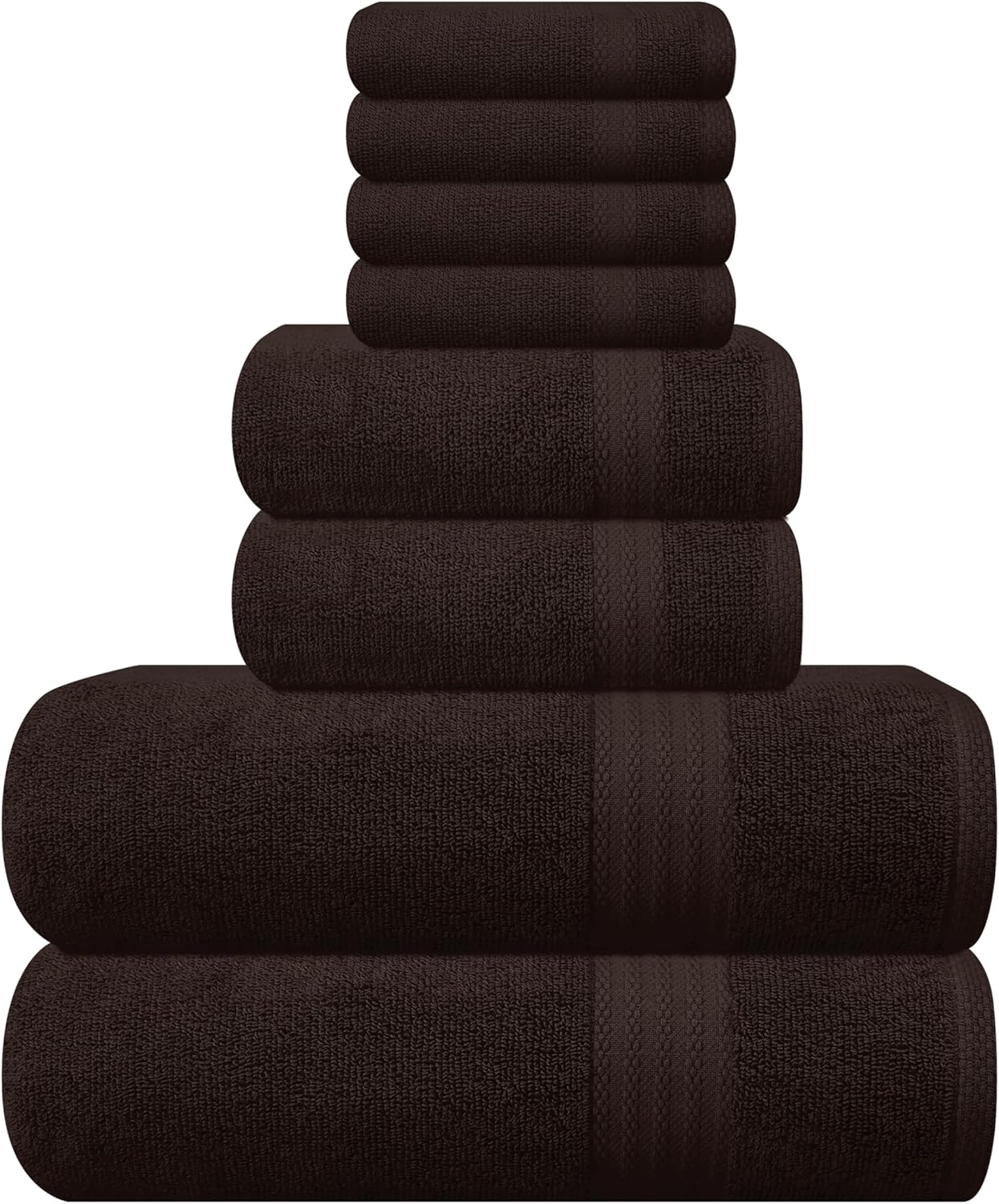 GLAMBURG Ultra Soft 8-Piece Towel Set - 100% Pure Ringspun Cotton, Contains 2 Oversized Bath Towels 27x54, 2 Hand Towels 16x28, 4 Wash Cloths 13x13 - Ideal for Everyday use, Hotel & Spa - Pink