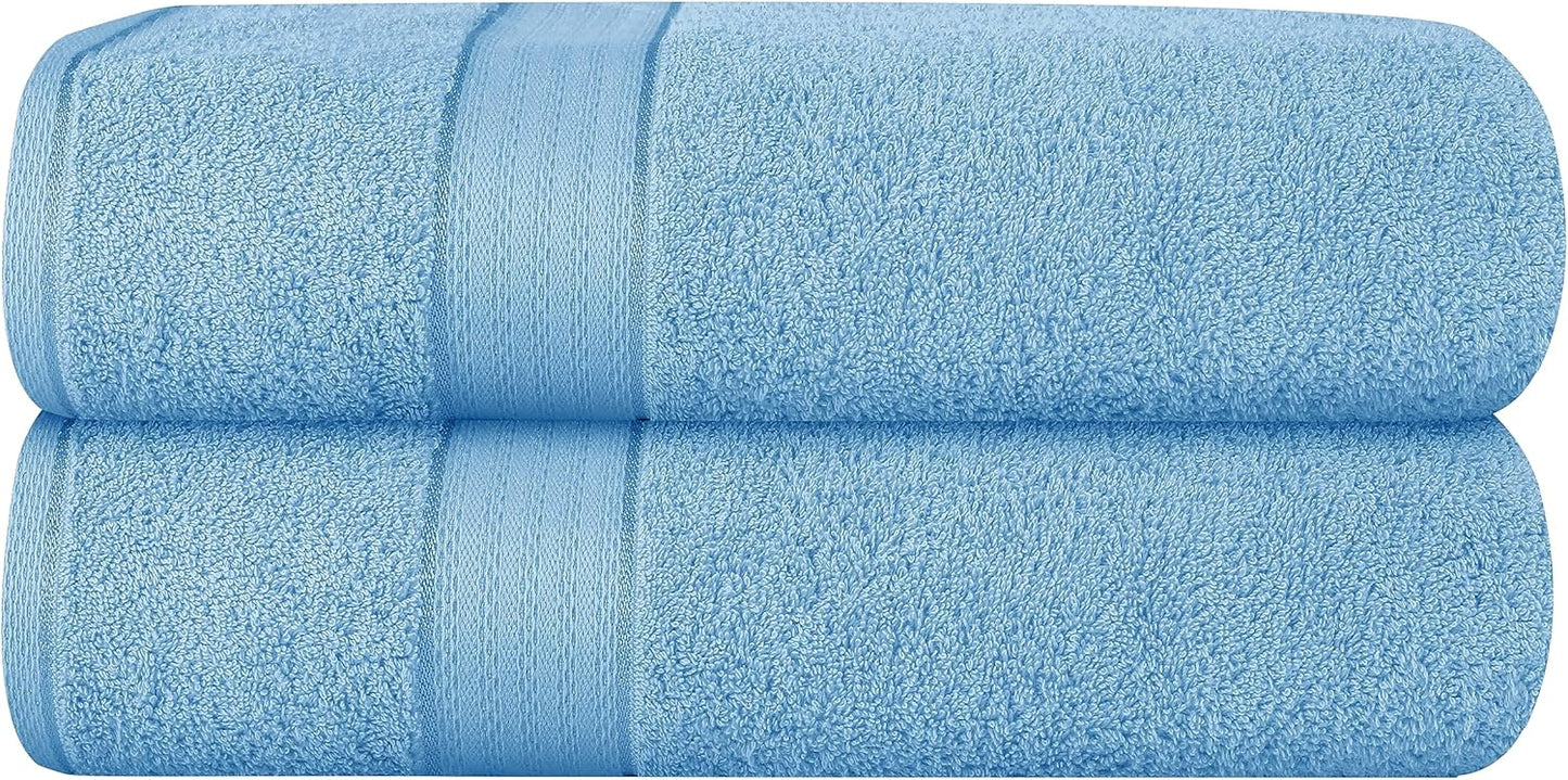 GLAMBURG Ultra Soft 8-Piece Towel Set - 100% Pure Ringspun Cotton, Contains 2 Oversized Bath Towels 27x54, 2 Hand Towels 16x28, 4 Wash Cloths 13x13 - Ideal for Everyday use, Hotel & Spa - Pink