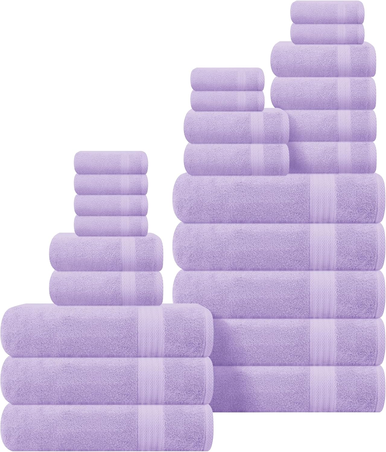 GLAMBURG Ultra Soft 8-Piece Towel Set - 100% Pure Ringspun Cotton, Contains 2 Oversized Bath Towels 27x54, 2 Hand Towels 16x28, 4 Wash Cloths 13x13 - Ideal for Everyday use, Hotel & Spa - Pink