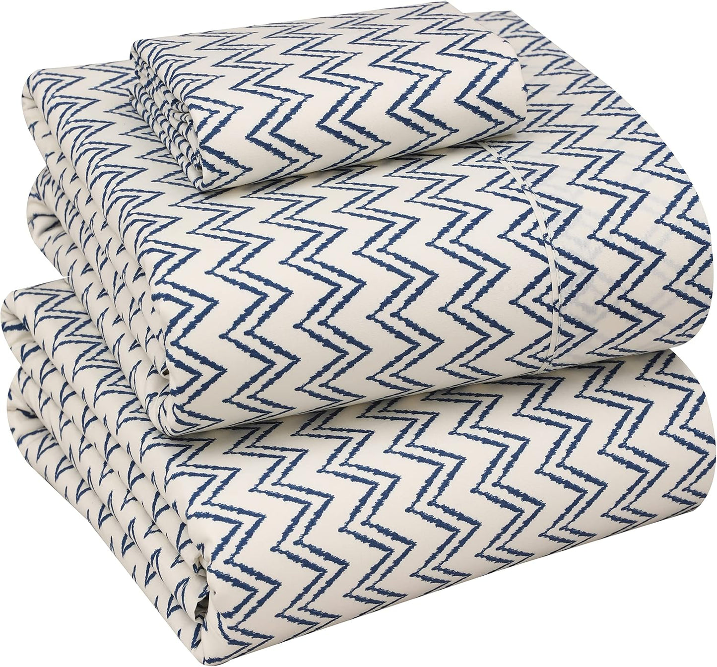 RUVANTI 100% Cotton Sheets Queen Size Set, 4 Pieces, Soft & Breathable Percale Weave Bedding, Deep Pocket 16", Hotel Standard, Crisp Cool Feeling, Durable, Perfect Floral Bed Sheet, Sweet Pea