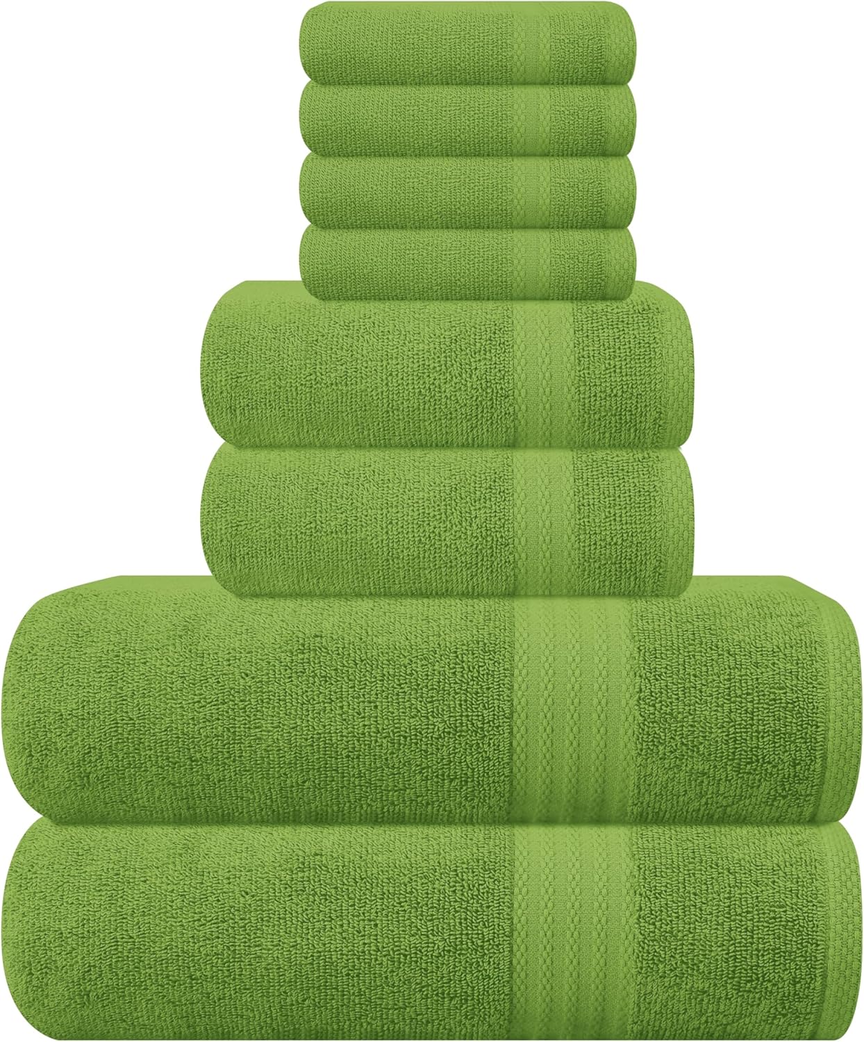 GLAMBURG Ultra Soft 8-Piece Towel Set - 100% Pure Ringspun Cotton, Contains 2 Oversized Bath Towels 27x54, 2 Hand Towels 16x28, 4 Wash Cloths 13x13 - Ideal for Everyday use, Hotel & Spa - Pink